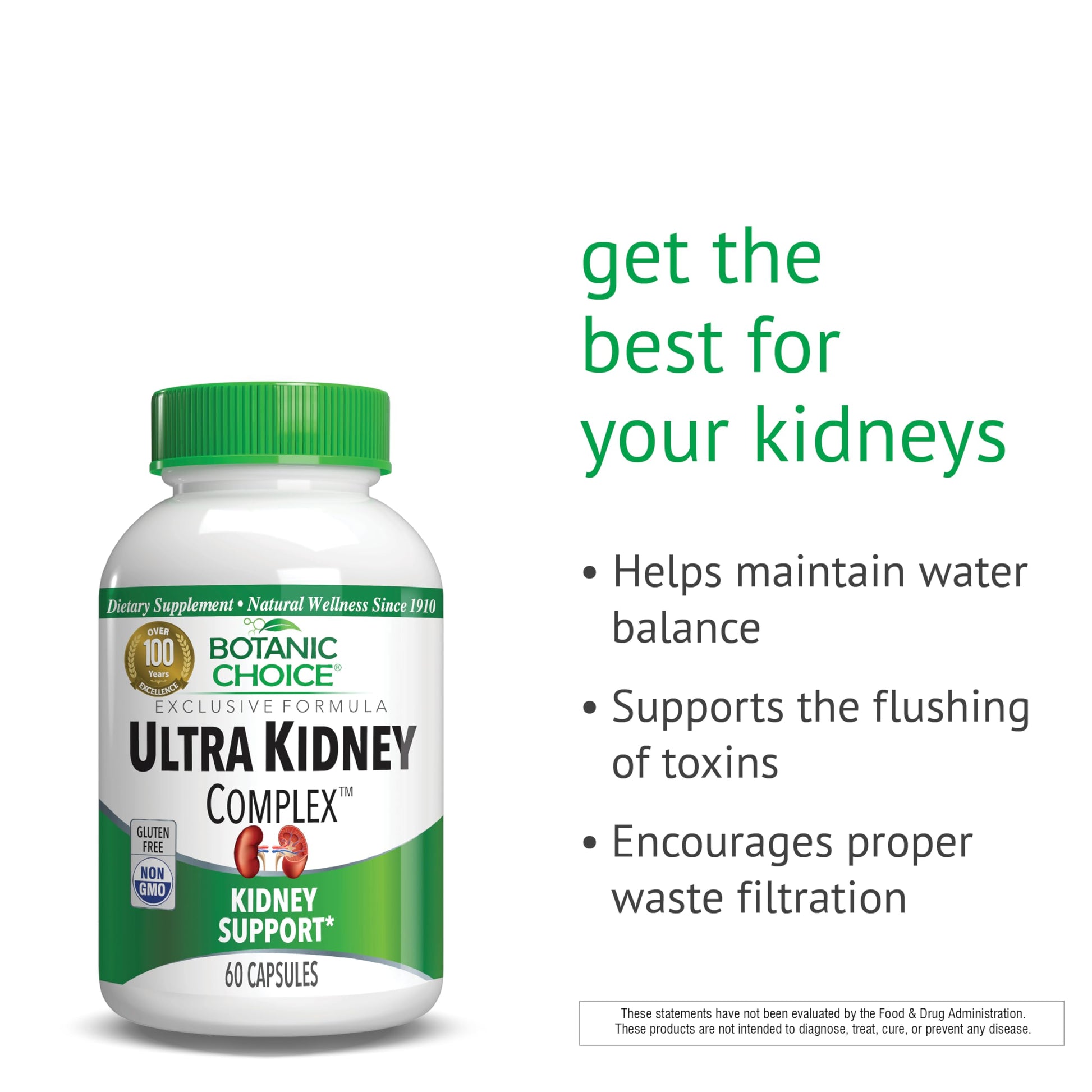 Botanic Choice Ultra Kidney Complex - Optimal Kidney Support with Milk Thistle, Green Tea & More- 60 Capsules Botanic Choice uk supplements