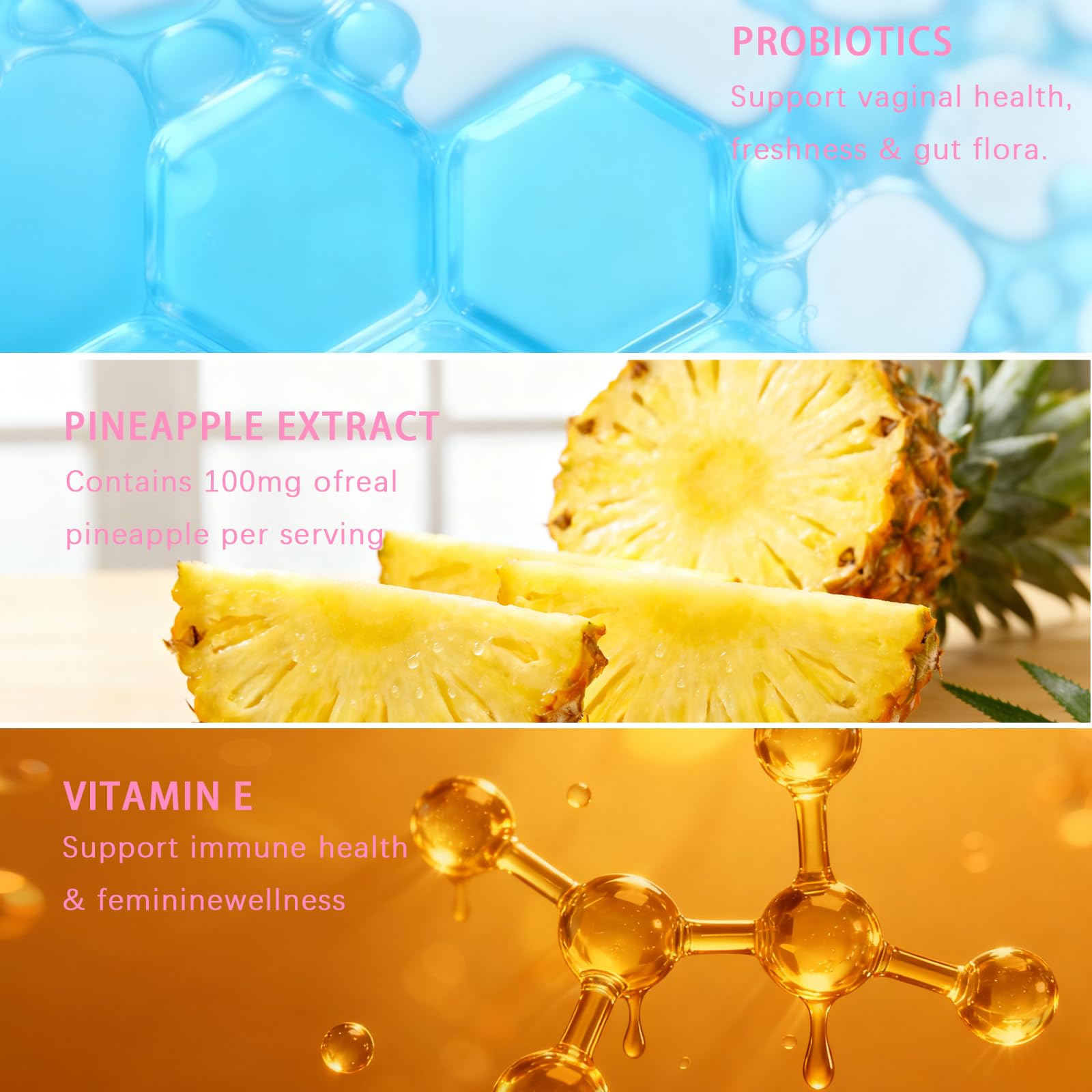 Pineapple Feminine Balance Gummies with Probiotics | Support for pH Balance & Freshness | Daily Intimate Wellness Support | Sugar-Free, Vegan | 60 Count (2) Nuora Balance uk supplements