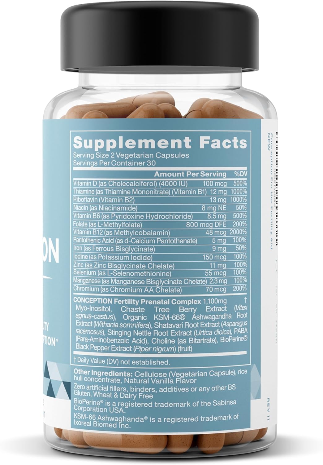 Eu Natural Conception for Her Fertility Supplements for Women - Ovulation, Hormonal Balance & Regular Cycle Support - Myo-Inositol, Folate, Folic Acid & Vitex - 60 Vegetarian Capsules Eu Natural uk supplements