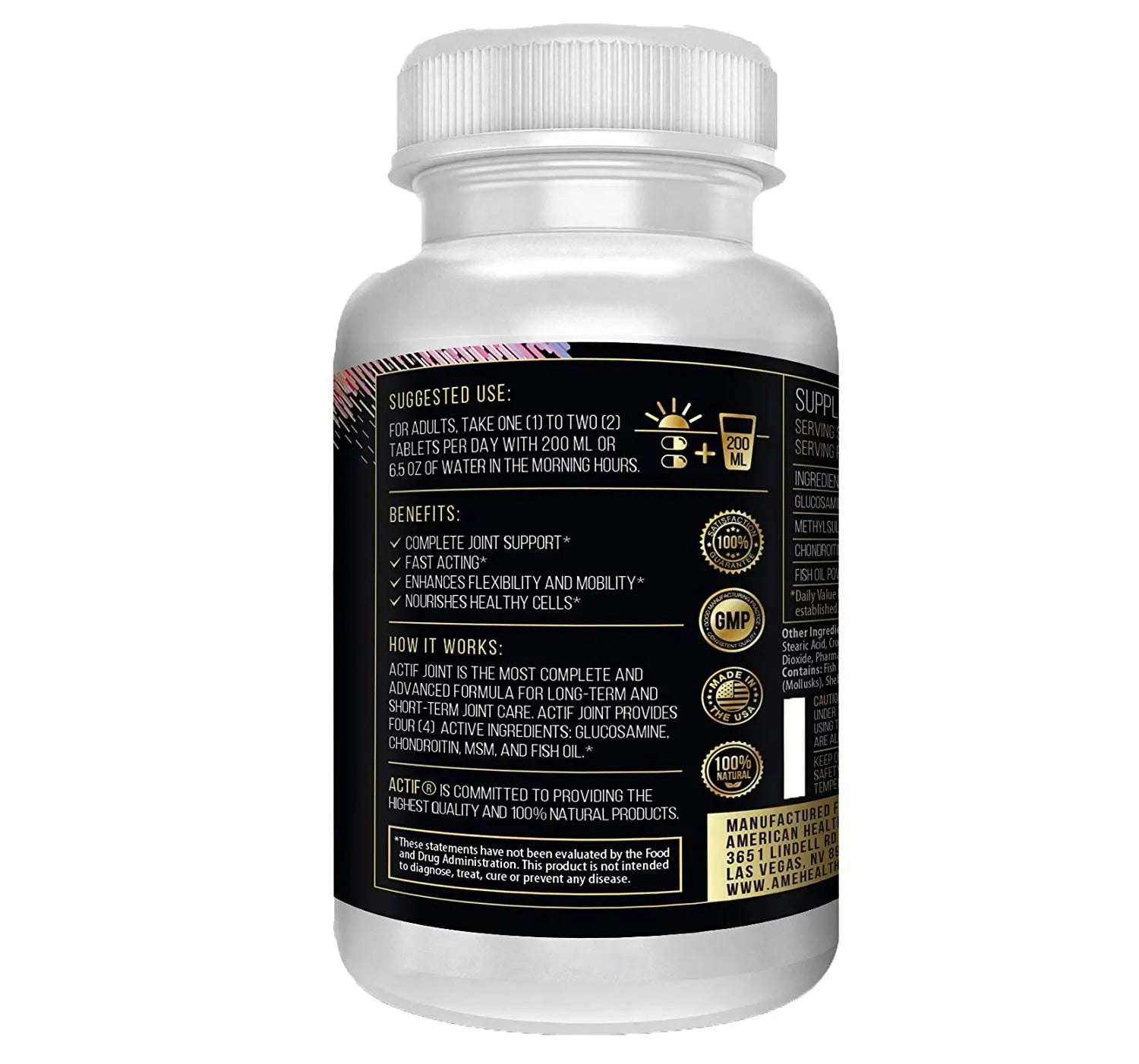 Actif Joint 4-in-1 Fast Relief Maximum Strength, Clinical Formula, 120ct, Made in USA ACTIF uk supplements