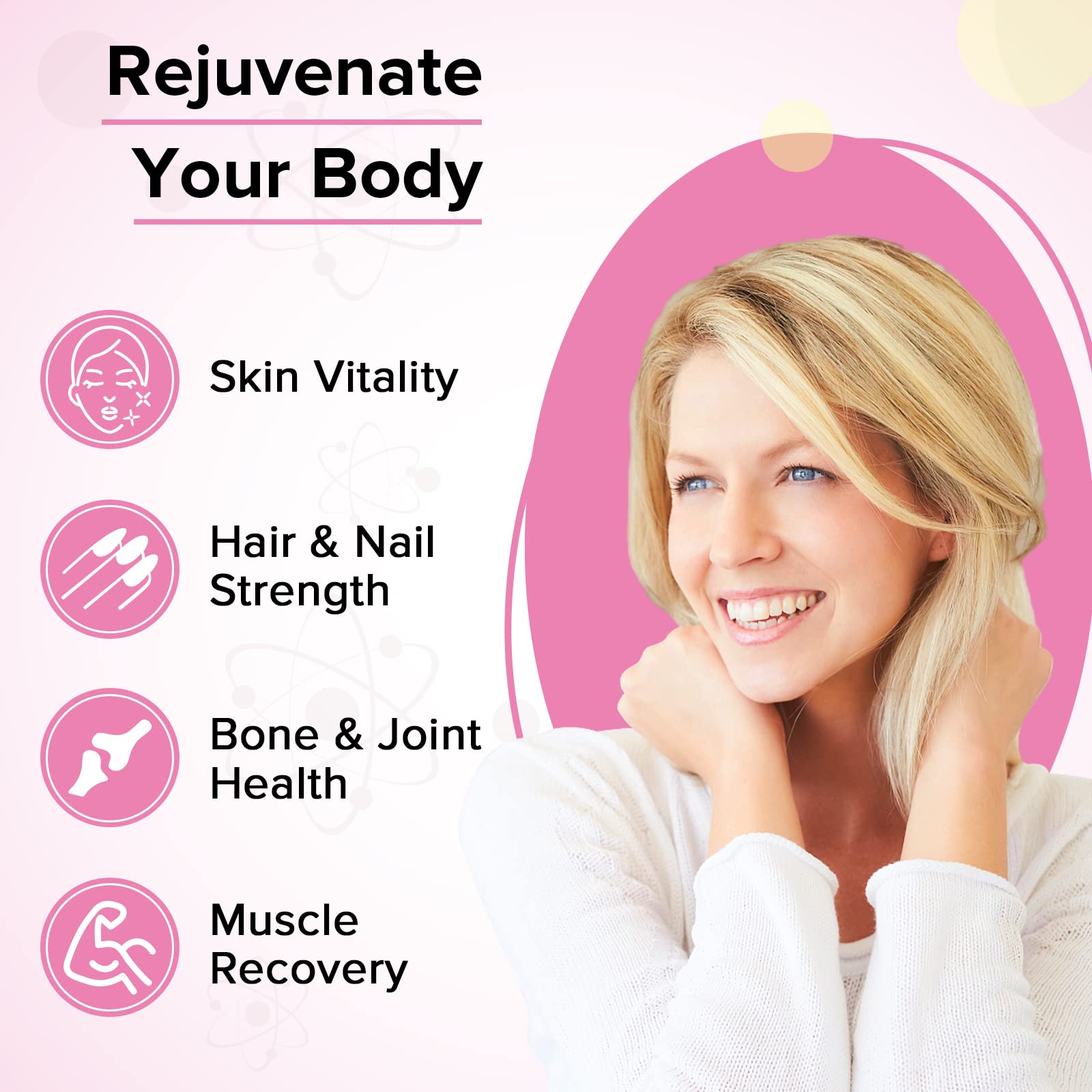 Liposomal Collagen Biotin Capsules, Hydrolyzed Bovine Collagen Peptides 1700 mg, Types 1 & 3 Protein Yapila uk supplements