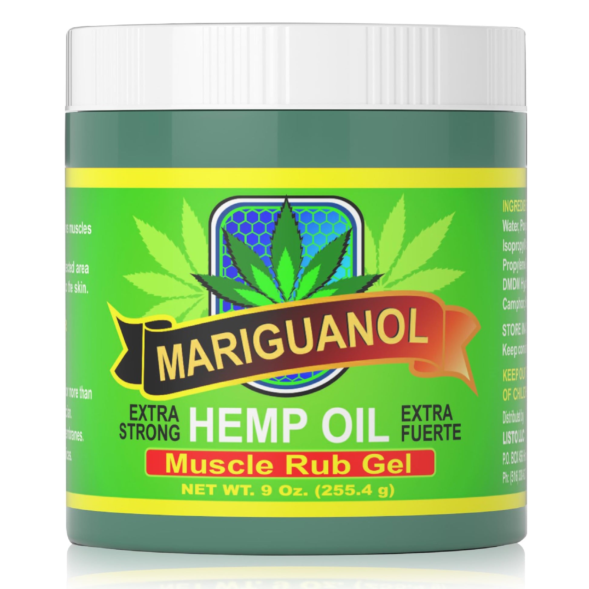 MARIGUANOL Extra Strong Muscle Rub Gel with Hemp Oil, Menthol & Camphor – Cooling, Fast-Absorbing Topical Gel for Post-Workout Active Lifestyles – Net Wt. (9 Ounce) MARIGUANOL uk supplements