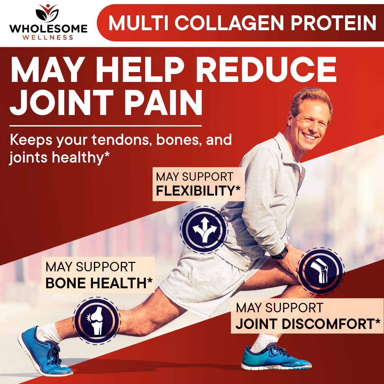 Multi Collagen Protein Powder Hydrolyzed (Type I II III V X) Grass-Fed All-in-One Super Wholesome Wellness uk supplements