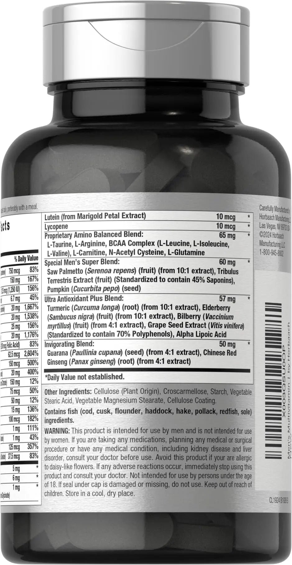 Horbäach Mens Multivitamin | 60 Caplets | Advanced Formula | with Vitamin C, D, Magnesium, Minerals & More | Horbäach uk supplements