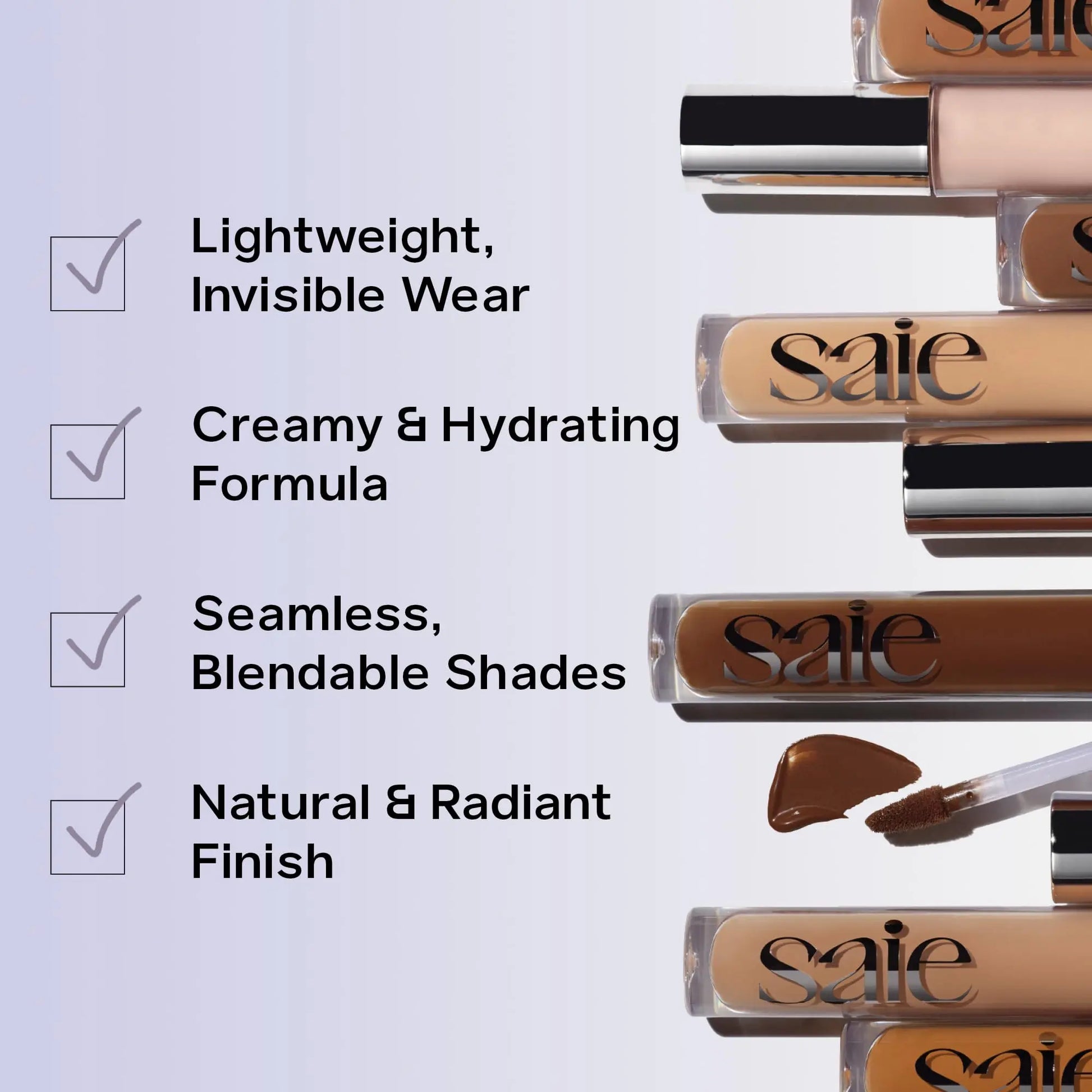 Saie Hydrabeam Under Eye Brightener - Sheer + Hydrating Concealer with Glycerin, Squalane + Cucumber Extract - Brightening Under Eye Concealer + Corrector for Even, Glowing Skin - Shade 6 (0.2 oz) Saie uk supplements