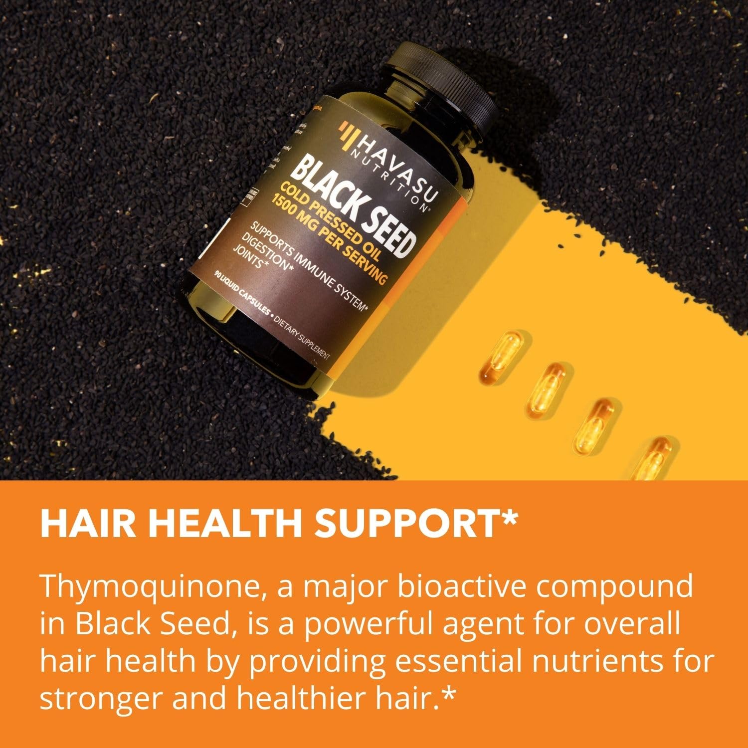 Black Seed Oil Nigella Sativa Cold-Pressed Capsules | 1500mg Black Cumin Seed Oil HAVASU NUTRITION uk supplements