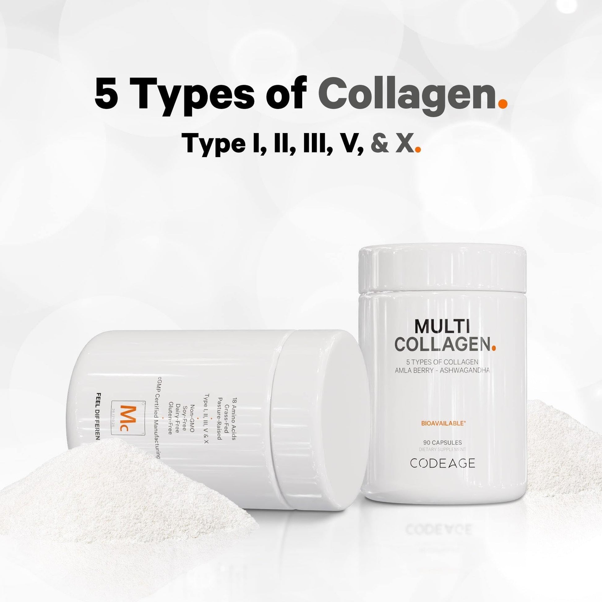 Codeage Multi Collagen Protein Capsules 5 Types, Ashwagandha Withania Somnifera & Organic Amla Berry + SBO Probiotic Blend 50 Billion CFU Bundle, Lactobacillus Plantarum, Bacillus Subtilis, Non-GMO Codeage uk supplements