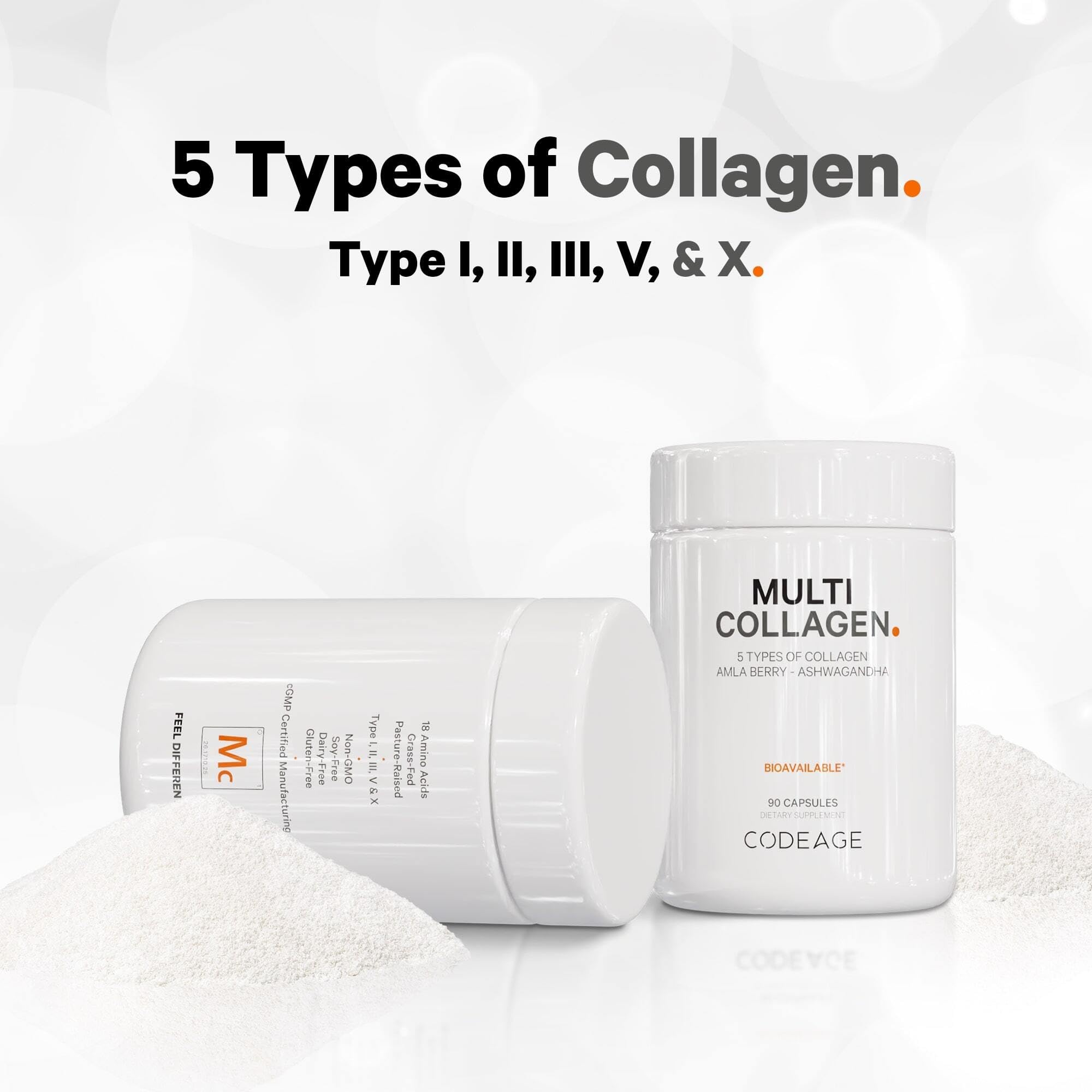 Codeage Multi Collagen Protein Capsules & Probiotics for Women Bundle | Multi Collagen Pills, Collagen Types I, II, II, V & X, 90 Count | Prebiotics & Probiotics for Women - Soy & Dairy Free, 60 Count Codeage uk supplements