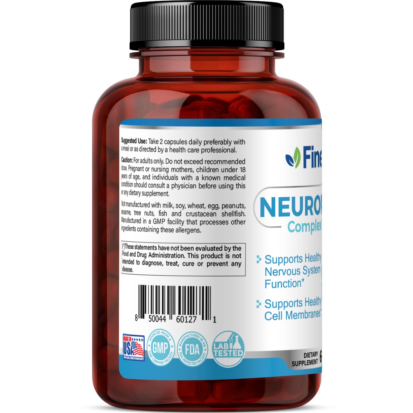FineLand NEUROMATRIX Complex Formula, Advanced Cognitive and Nerve Support Supplement, High Potency Vitamin B12, Alpha Lipoic Acid and Acetyl-L-Carnitine, 60 Capsules FineLand uk supplements