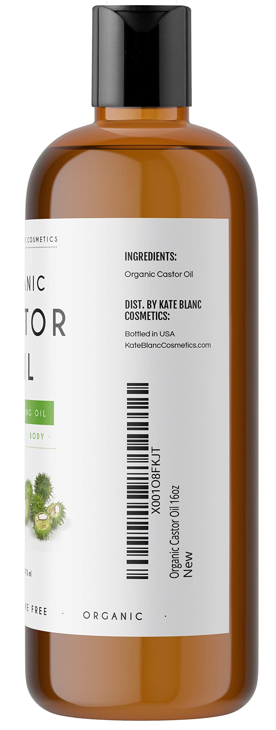 Kate Blanc Cosmetics Castor Oil 16oz - USDA Certified Organic. Cold-Pressed, 100% Pure Kate Blanc Cosmetics uk supplements