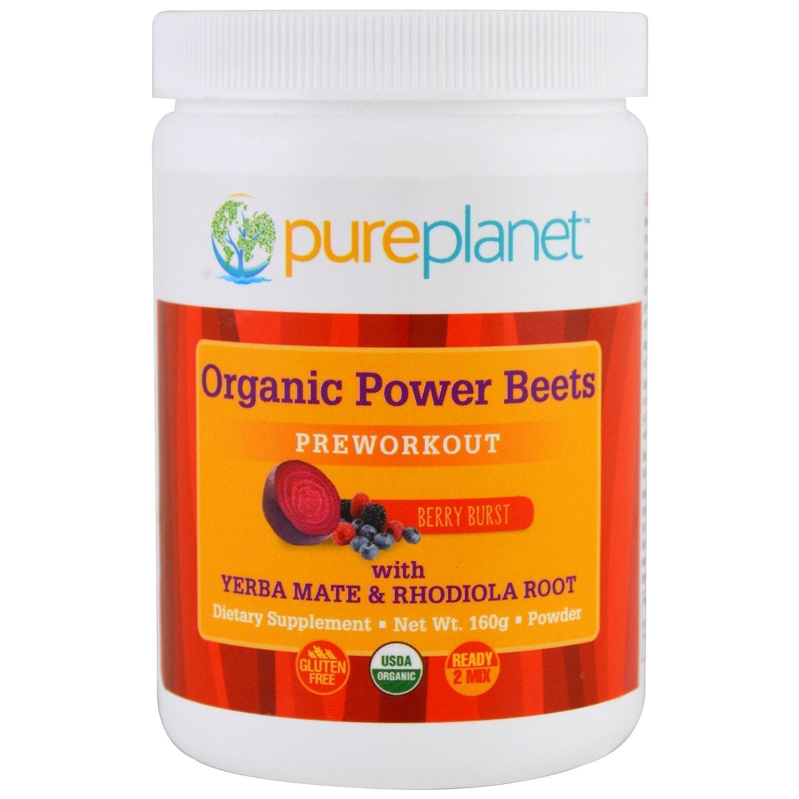 Pure Planet Organic Power Beets Preworkout Berry Burst 160 g PURE PLANET uk supplements