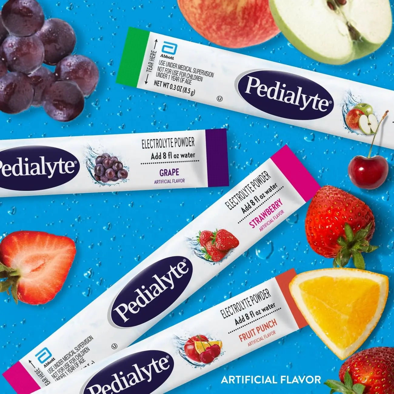 Pedialyte Electrolyte Powder, Hydration Drink for Kids & Adults, Variety Pack: Strawberry, Fruit Punch, Grape, and Apple, 24 Powder Packets Pedialyte uk supplements