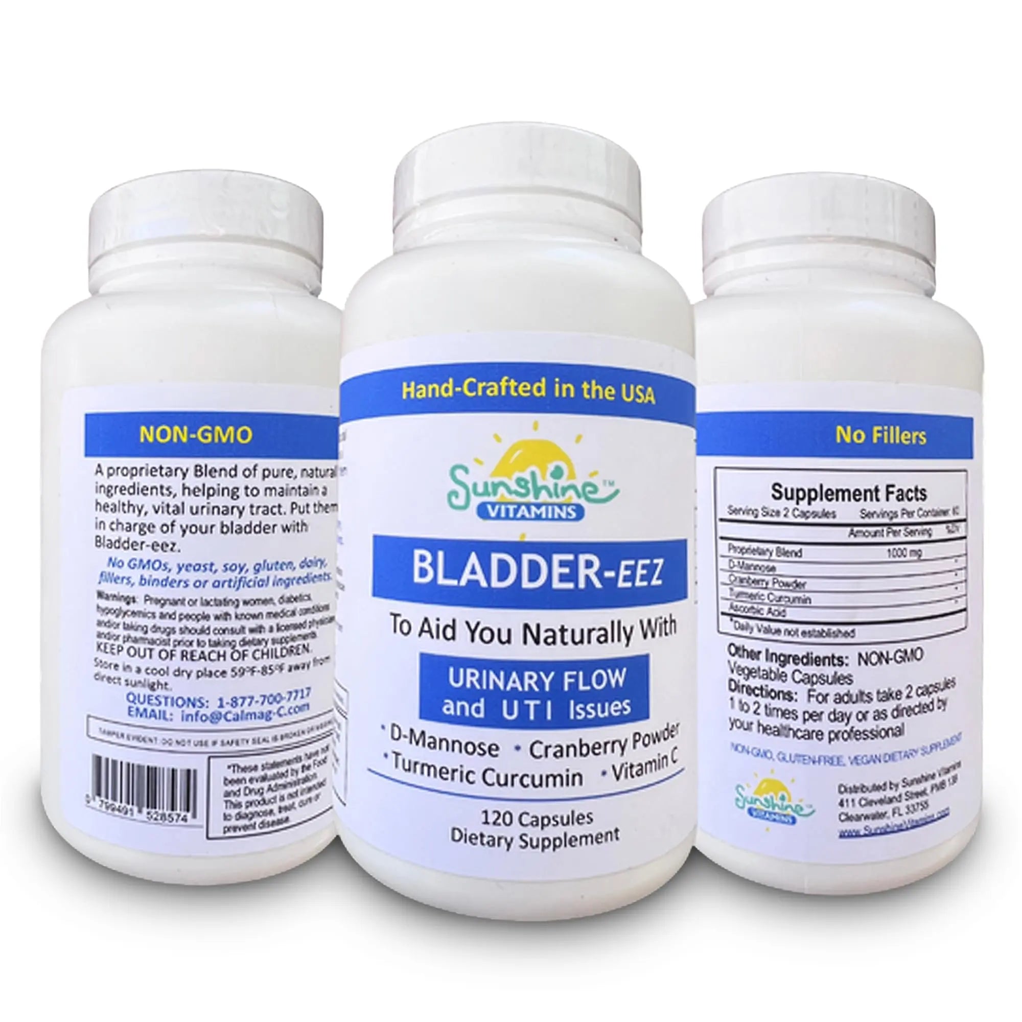 Sunshine Vitamins Bladder-EEZ | All-Natural Bladder Infection UTI Relief Support for Women with D-Mannose | Urinary Tract Infection Health with Immune System Support (1 Bottle of 120 Capsules) Sunshine Vitamins uk supplements