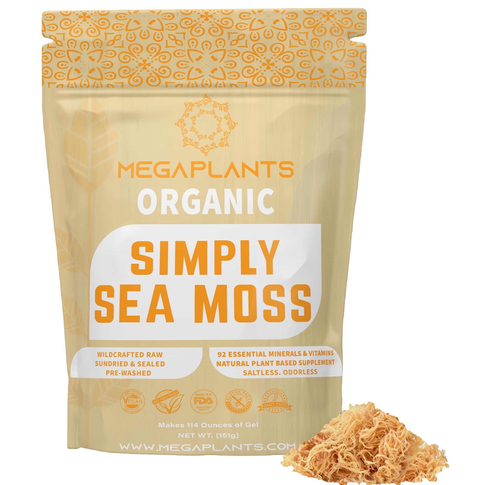 MEGAPLANTS Organic Sea Moss | Makes 228 Servings of Seamoss Gel | Pre-Washed MEGAPLANTS uk supplements