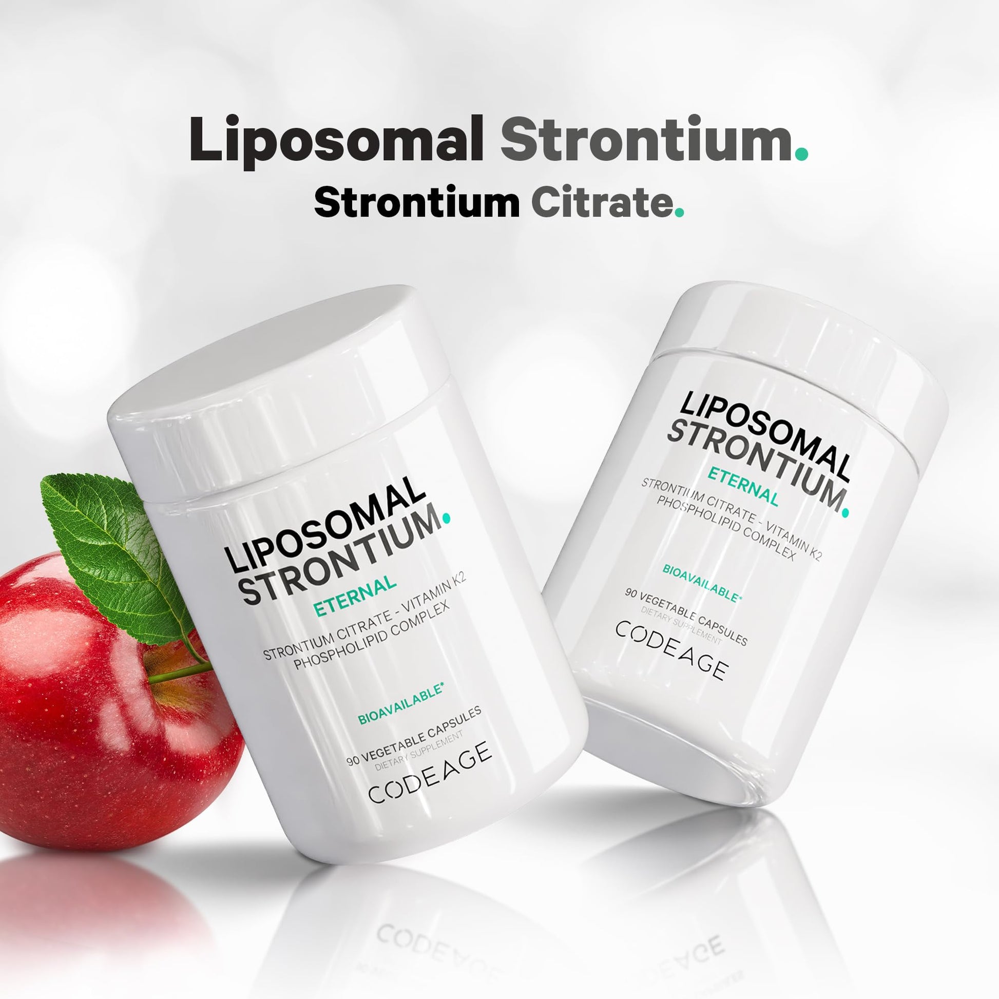 Codeage Liposomal Strontium Supplement - Strontium Citrate, Vitamin K2 MK-7, Liposomal Delivery, Non-GMO, Gluten-Free - 90 Capsules Codeage uk supplements