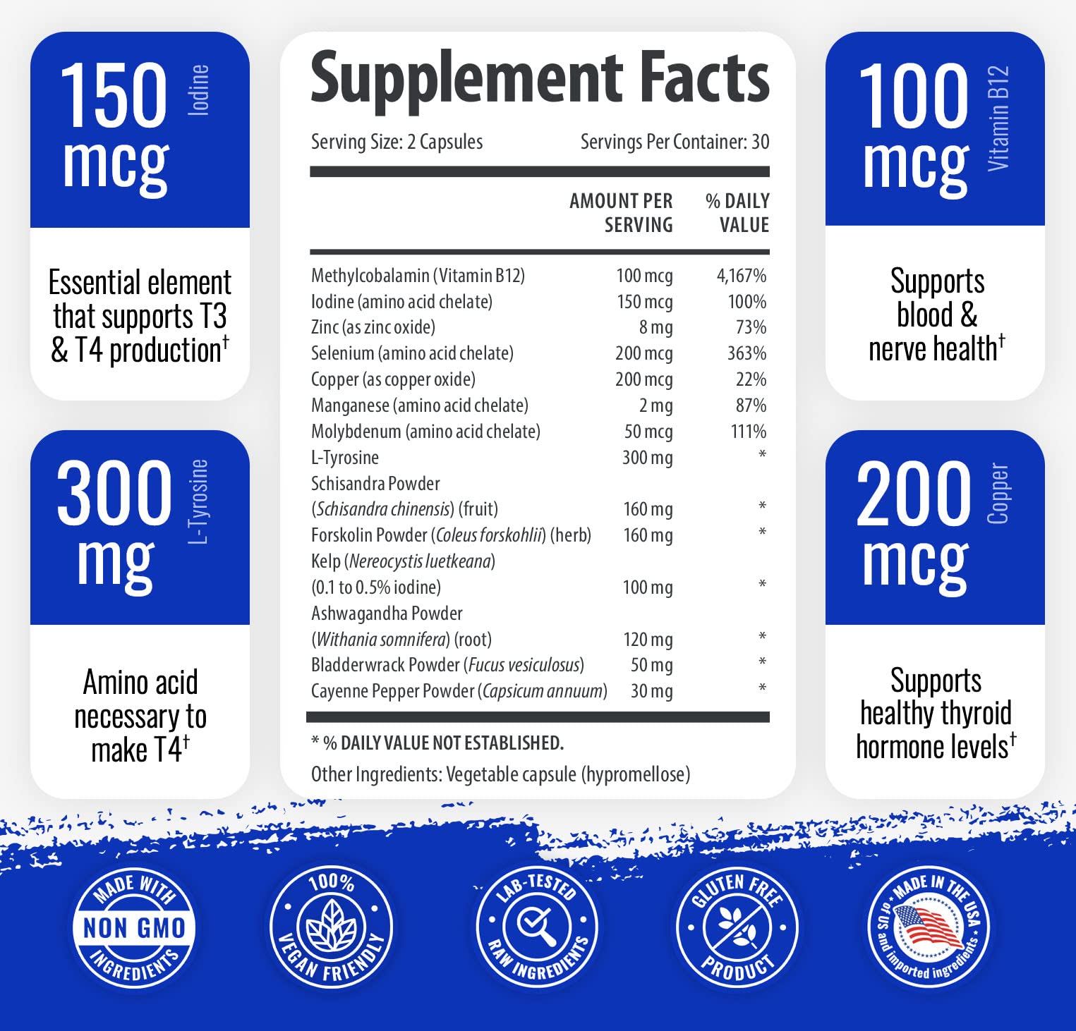 Thyroid Support Supplement for Women and Men - 3 Pack 90 Days 1 Body uk supplements