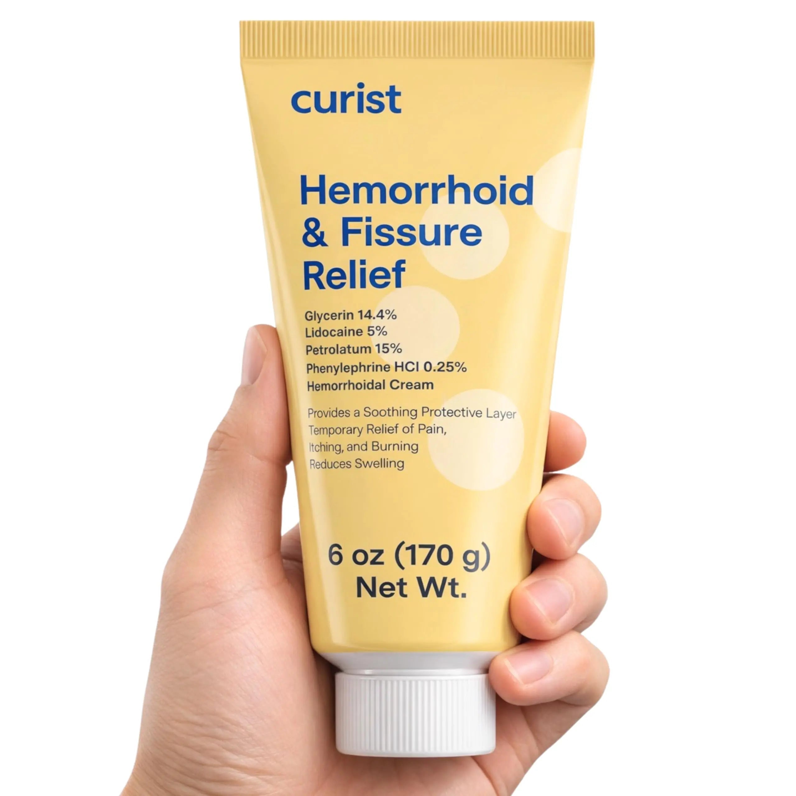 Curist Fissure and Hemorrhoid Cream with Lidocaine 5% and Phenylephrine HCl - Numbing Anal Fissure Cream Temporarily Shrinks Hemorrhoids - Reduces Itching, Swelling, & Burning - Huge Tube - 6oz Curist uk supplements