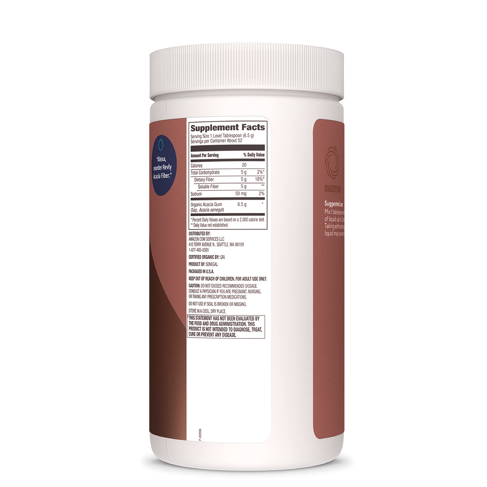 Amazon Brand - Revly Organic Acacia Fiber Powder, Supports Digestive Health Revly uk supplements