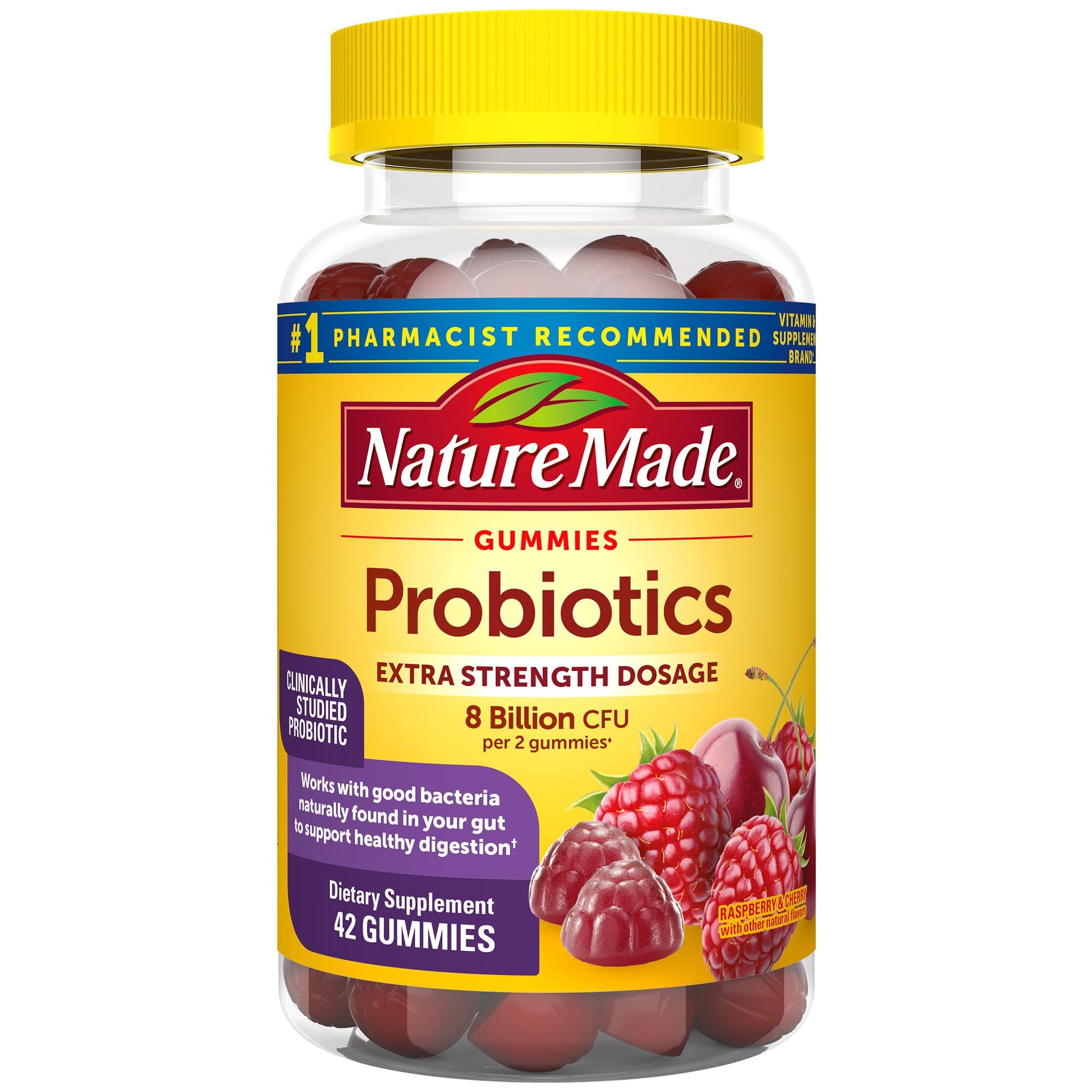 Nature Made Probiotics Extra Strength Dosage, Probiotics for Women and Men 8 Billion CFU per 2 Gummies, 42 Probiotic Gummies, 21 Day Supply Nature Made uk supplements