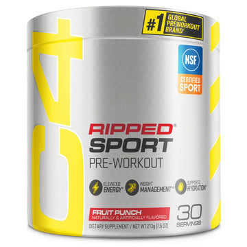 C4 Ripped Sport Pre Workout Powder Fruit Punch - NSF Certified for Sport + Sugar Free Cellucor uk supplements
