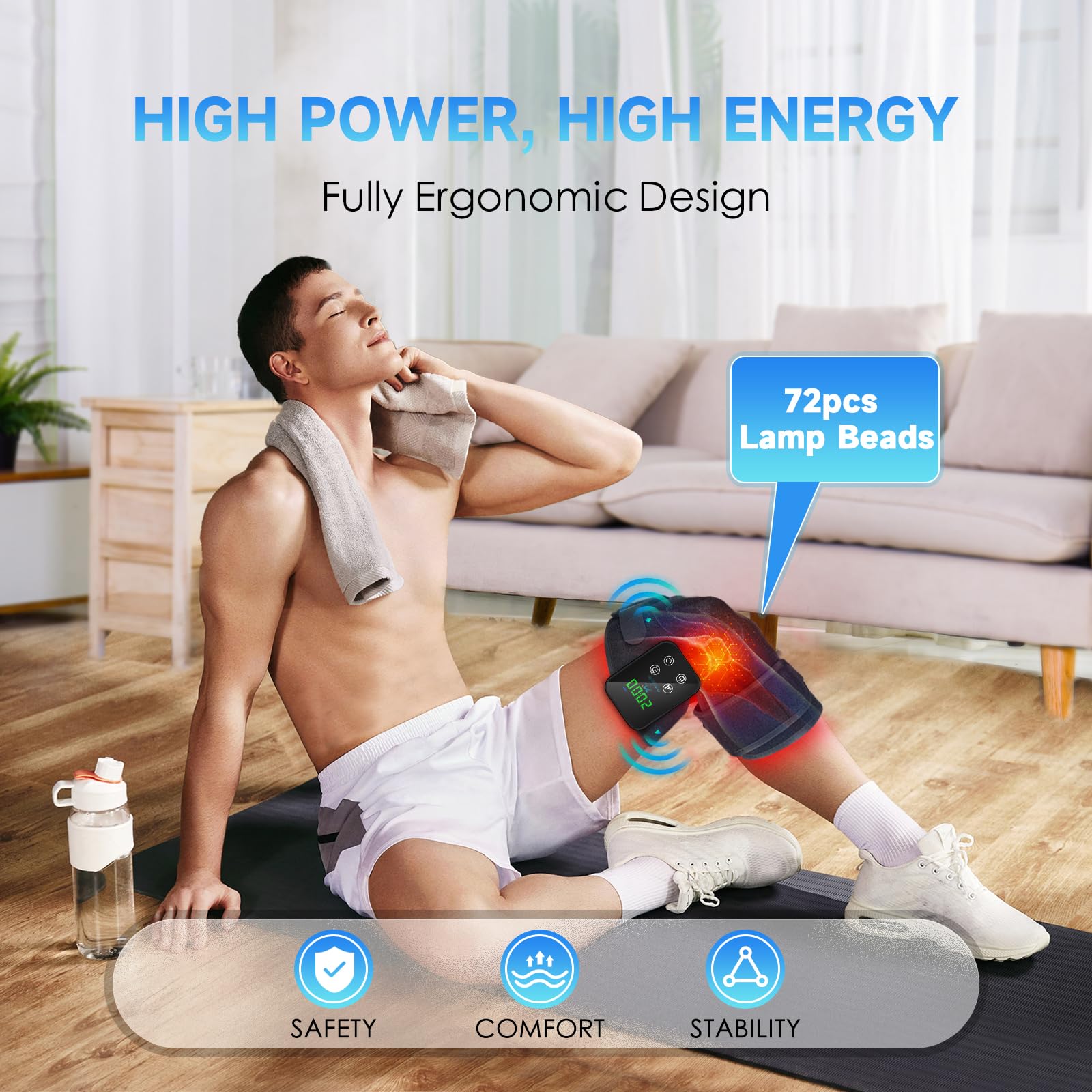Red Light Therapy Knee Brace: Pain Relief Infrared Heating Pad 72 LED Heat Lamp Pain Relief Astarexin uk supplements