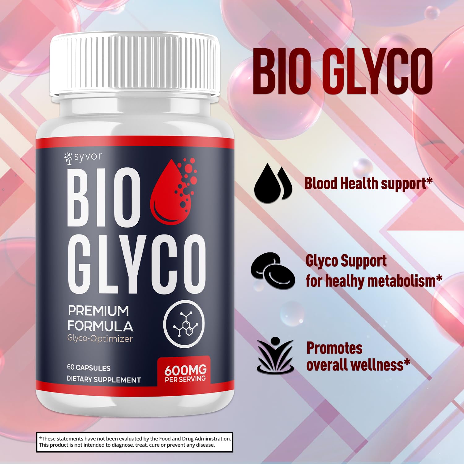 (2 Pack) Bio Glyco Capsules, Official BioGlyco Blood Health Support Pills with All Natural Ingredients, Advanced Blood Optimizer with Maximum Strength Premium Vitamins for Women & Men (120 Capsules) Syvor uk supplements