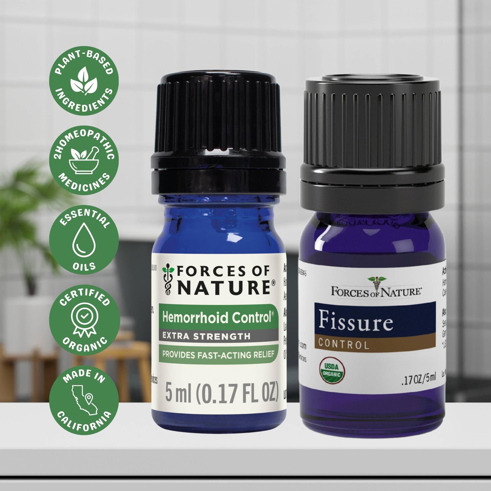 Forces of Nature Hemorrhoid Control Extra Strength (5ml) + Organic Fissure Care (5ml) | Virtual Bundle Forces of Nature uk supplements
