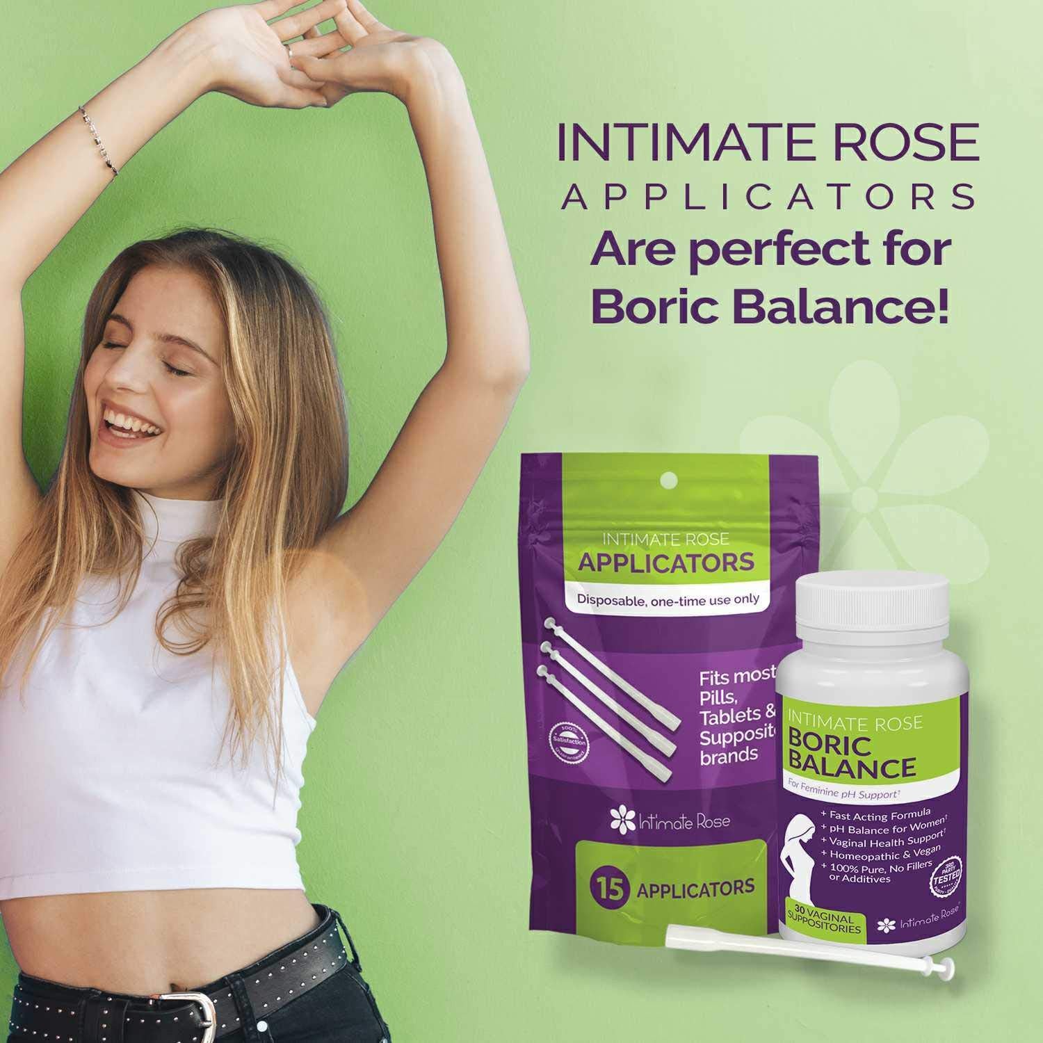 Intimate Rose 45 Count Vaginal Suppository Applicator - Fits Most Boric Acid Suppositories & Vaginal Intimate Rose uk supplements