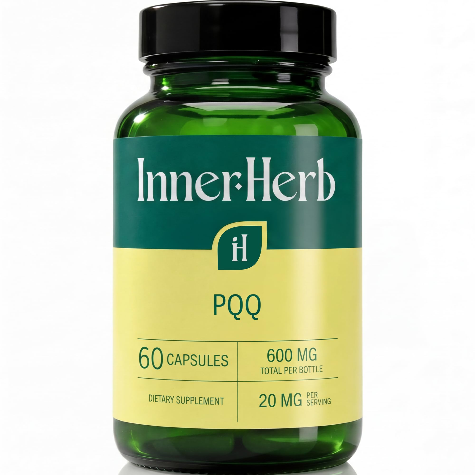 InnerHerb Pyrroloquinoline Quinone PQQ Daily Capsule - Supplement for Adults (60 Capsules, 30 Servings) (20mg Per Serving) InnerHerb uk supplements