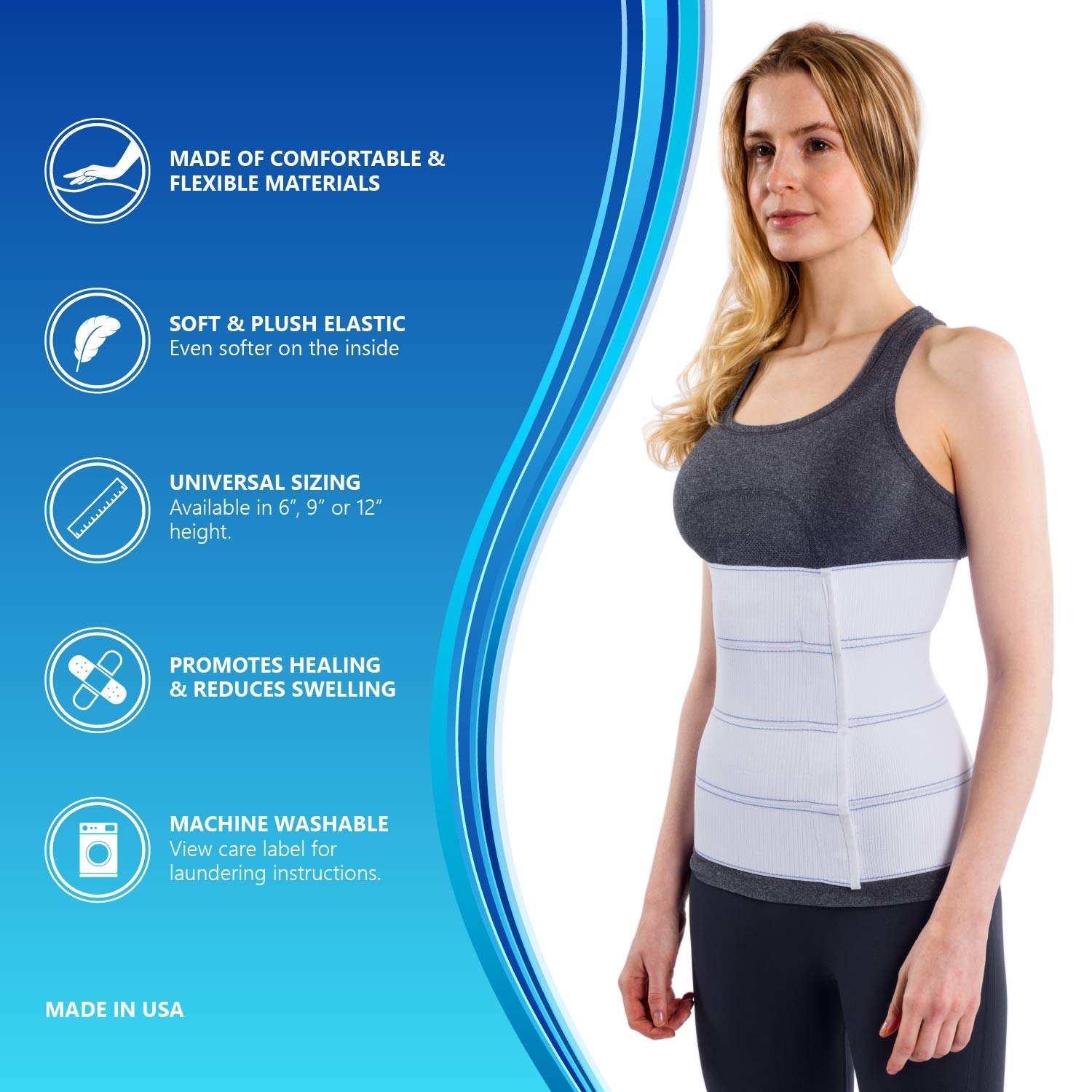 NYOrtho Abdominal Binder Lower Waist Support Belt - Compression Wrap for Men and Women NYOrtho uk supplements