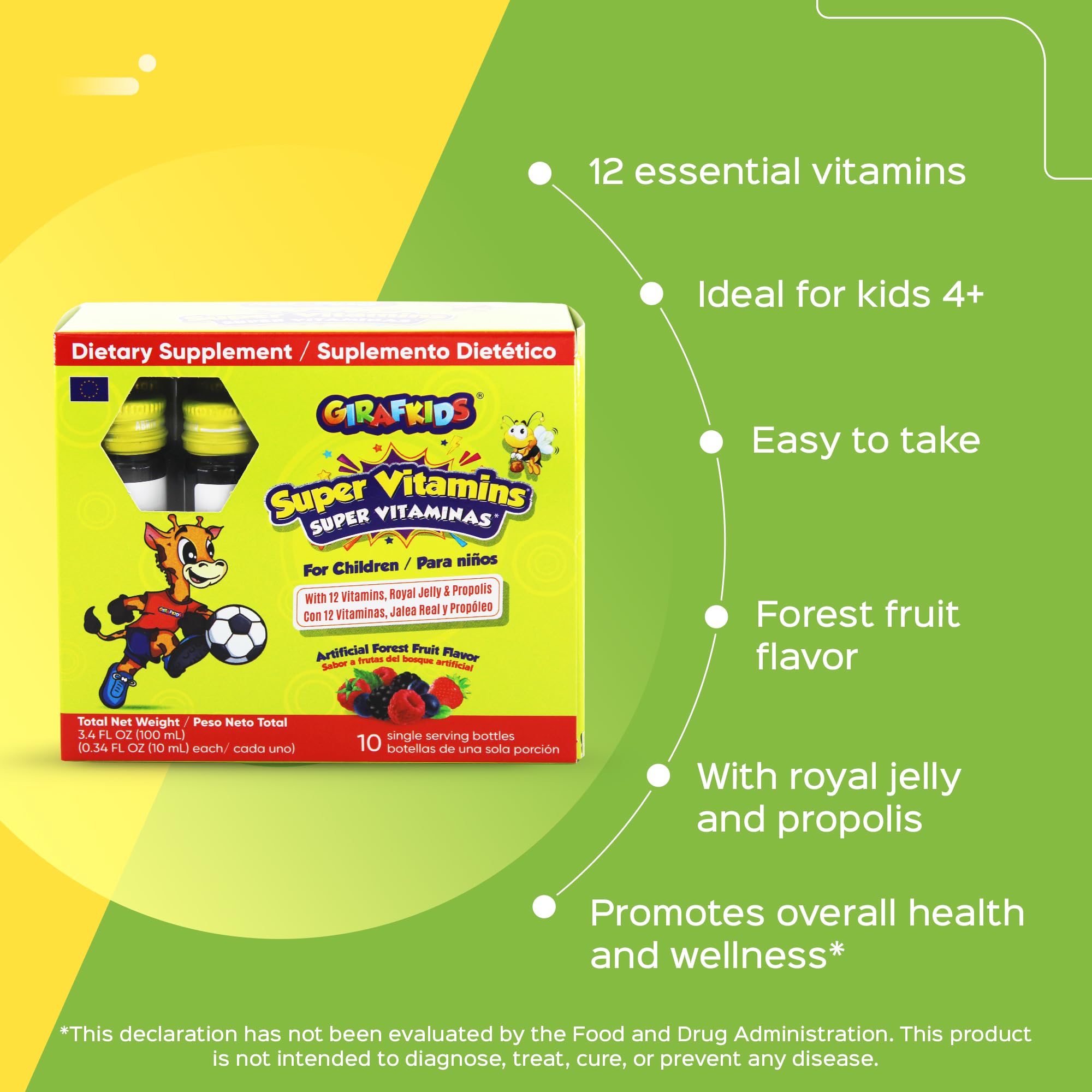 GirafKids Multivitamin Syrup + Super Vitamins Liquid Bundle for Kids Ages 4+ | Omega-3, Beta Glucan, Royal Jelly & Propolis | PHARMADEL uk supplements