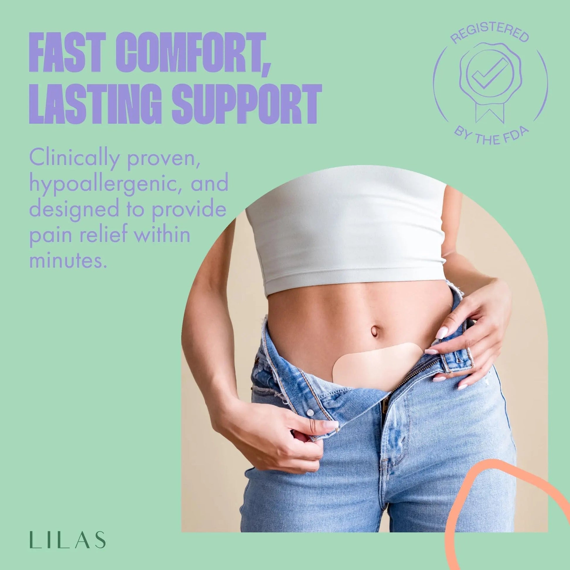 LILAS Period Cramps Pain Relief Patch, 10 Pack | Instant Relief for Menstrual Cramp, PMS, Endometriosis & PCOS | 12-Hour Comfort | Natural & Vegan Topical Patches | Trusted Formula & Upgraded Design LILAS uk supplements