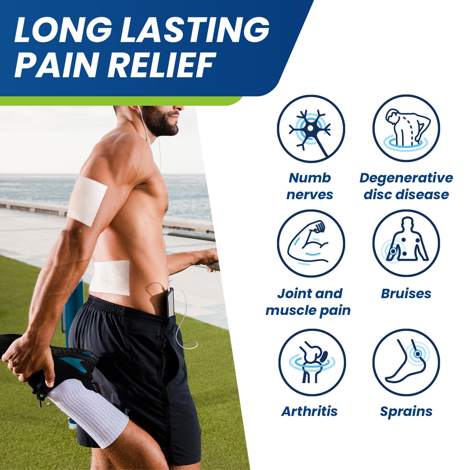 Sumifun Lidocaine Pain Relief Patches - Fast, Targeted Therapy Simple Backache, Soreness, Sprain, Joint Pain with Maximum Strength 4% Lidocaine and 1% Menthol (Large, Count, 25) Sumifun uk supplements