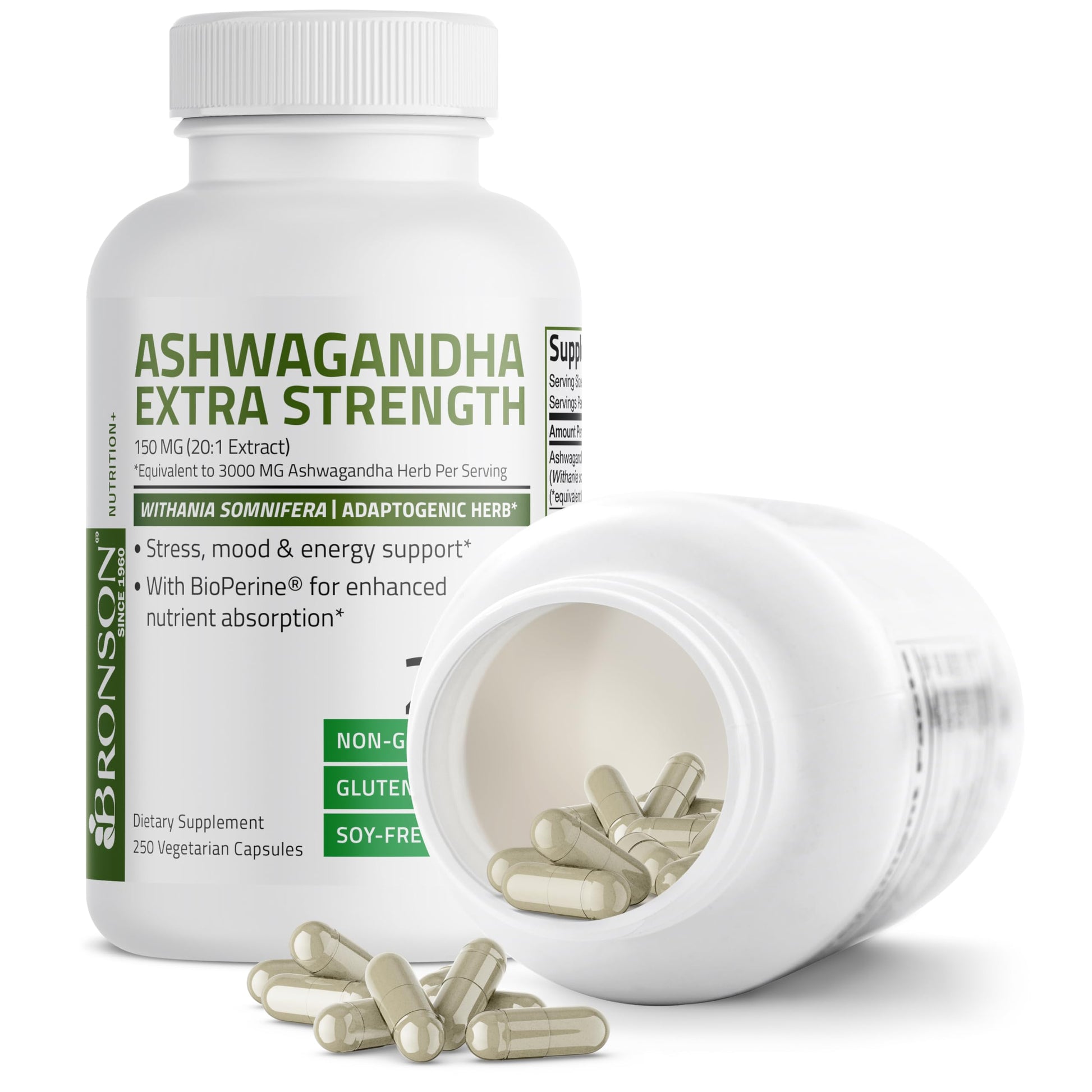 Bronson Ashwagandha Extra Strength 3000 mg Stress & Mood Support with BioPerine Bronson uk supplements