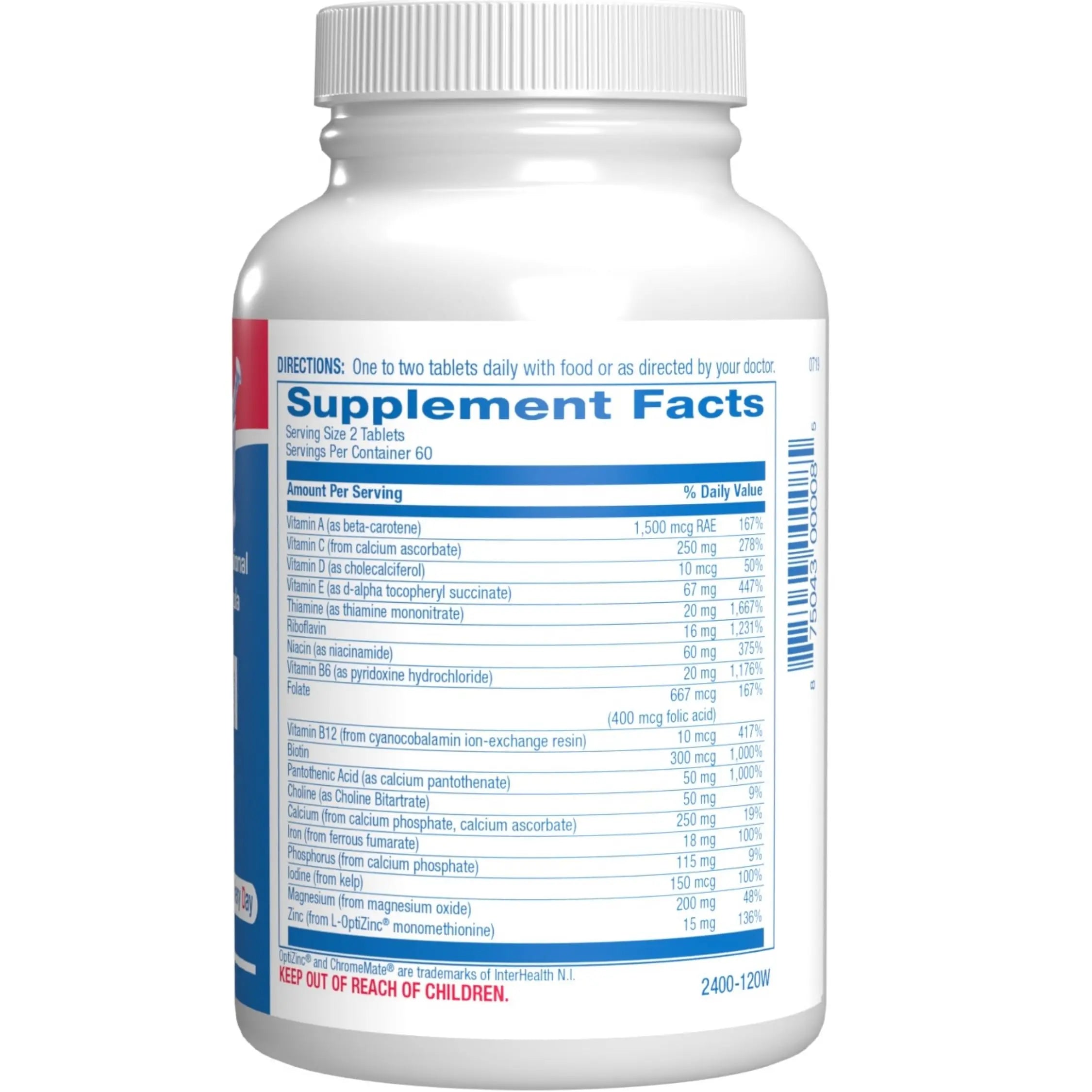 30-in-1 Adult Multivitamin with Iron - Antioxidant Rich Over 50 Multivitamin for Women and Men with Vitamins A C D E B Complex Zinc Magnesium Anabolic Laboratories uk supplements