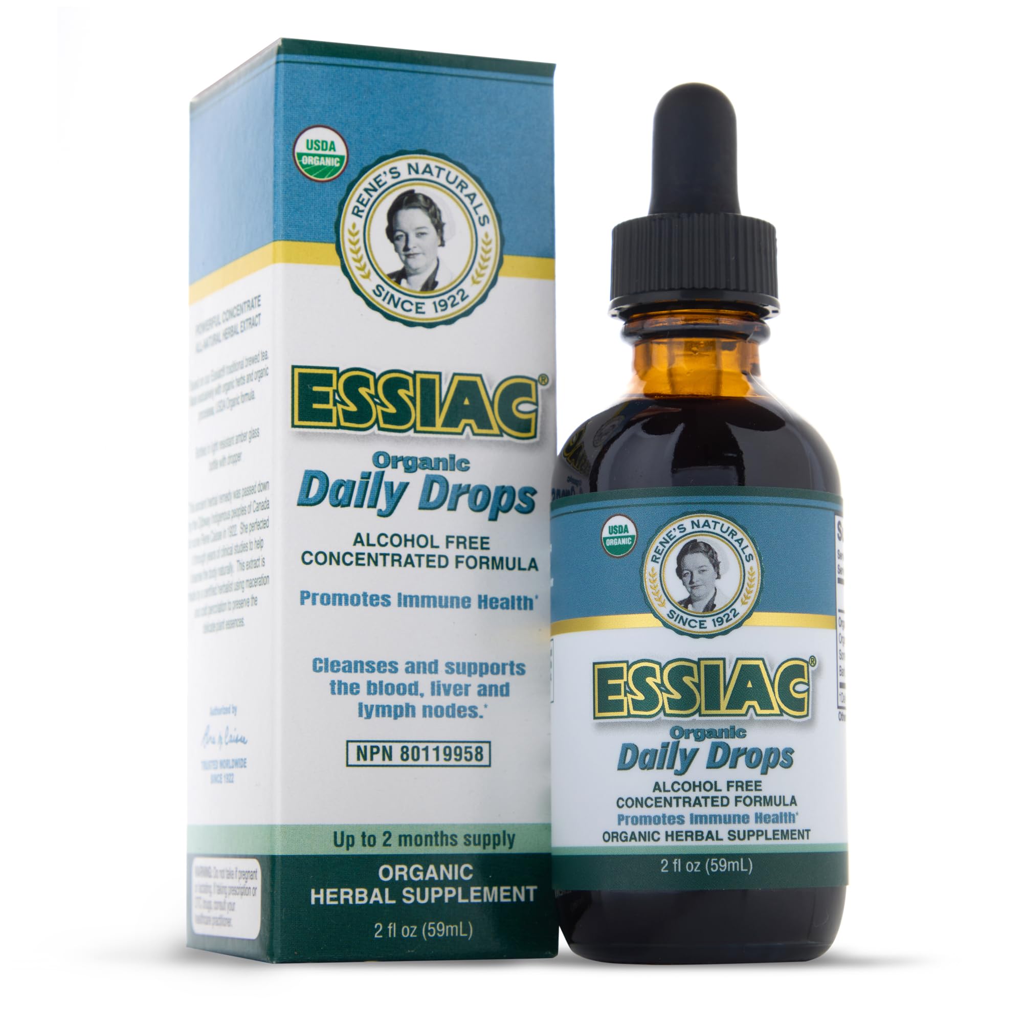 Essiac Original Tea USDA Organic Daily Drops for Enhanced Lymphatic Drainage and Immune Support | Alcohol Free Concentrated Formula | 2oz (59ml) Essiac uk supplements