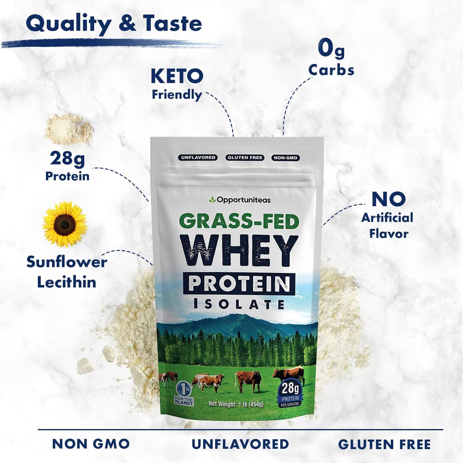 Opportuniteas Grass Fed Whey Protein Isolate Powder - Unflavored Whey Protein Isolate Opportuniteas uk supplements