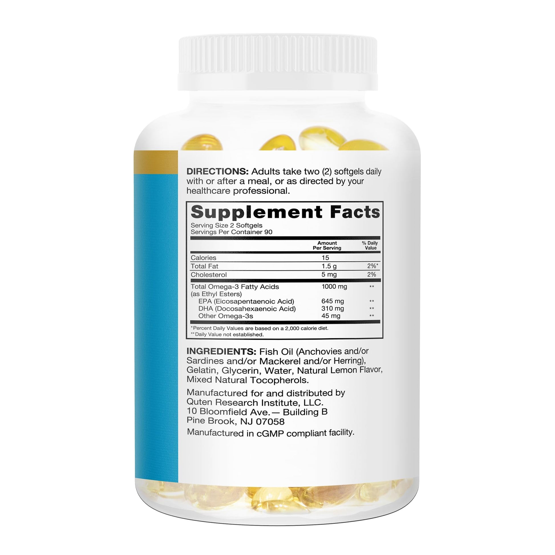 Qunol Fish Oil Omega 3 Mini Softgels, 1000mg Omega 3 EPA + DHA, Ultra Pure Supplements, Heart Health Support, Lemon Flavor, Easy to Swallow Minis, 3 Month Supply, 180 Count Qunol uk supplements