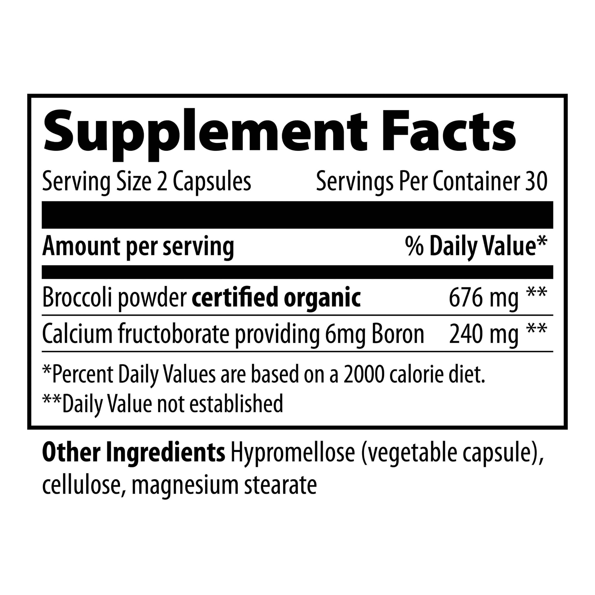 Vibrant Health - Super Natural Boron, Support for Healthy Joints, Hormone Levels, and Connective Tissue with Calcium Fructoborate and Broccoli Powder, Gluten Free, Vegetarian, Non-GMO, 60 Count Vibrant Health uk supplements