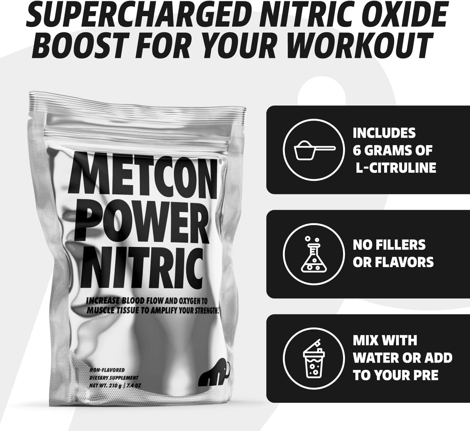 MetCon Power Pre-Pump Nitric Oxide Booster - Pre-Workout Supplement - Increase Blood MetCon uk supplements