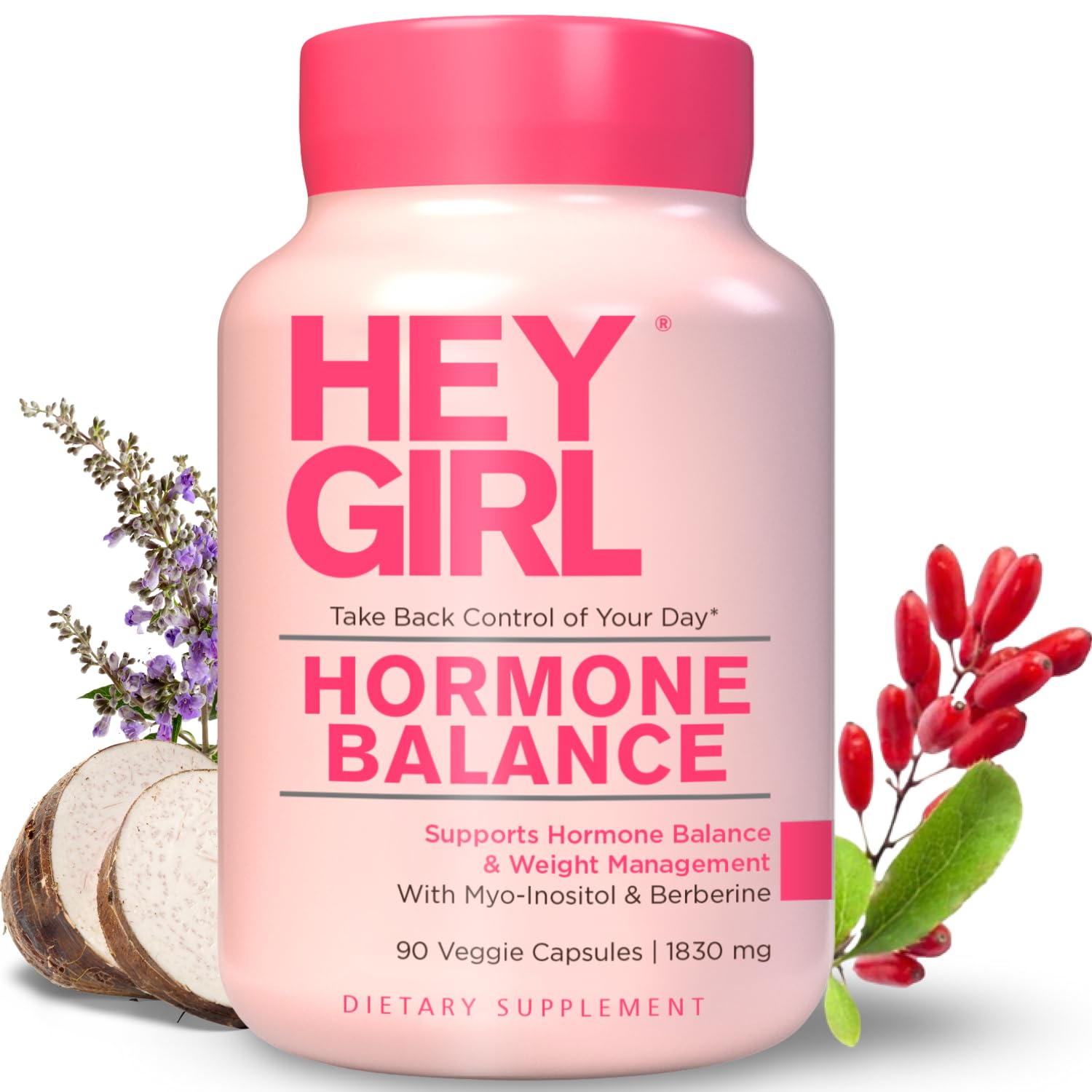 Hey Girl Hormone Balance for Women – 13-in-1 Menopause, PMS & Cycle Support – Mood & Hot Flash Support – w Myo-Inositol, Berberine, Maca Root, Black Cohosh, DIM, Dong Quai HEY GIRL NUTRITION uk supplements