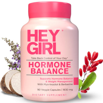 Hey Girl Hormone Balance for Women – 13-in-1 Menopause, PMS & Cycle Support – Mood & Hot Flash Support – w Myo-Inositol, Berberine, Maca Root, Black Cohosh, DIM, Dong Quai HEY GIRL NUTRITION uk supplements