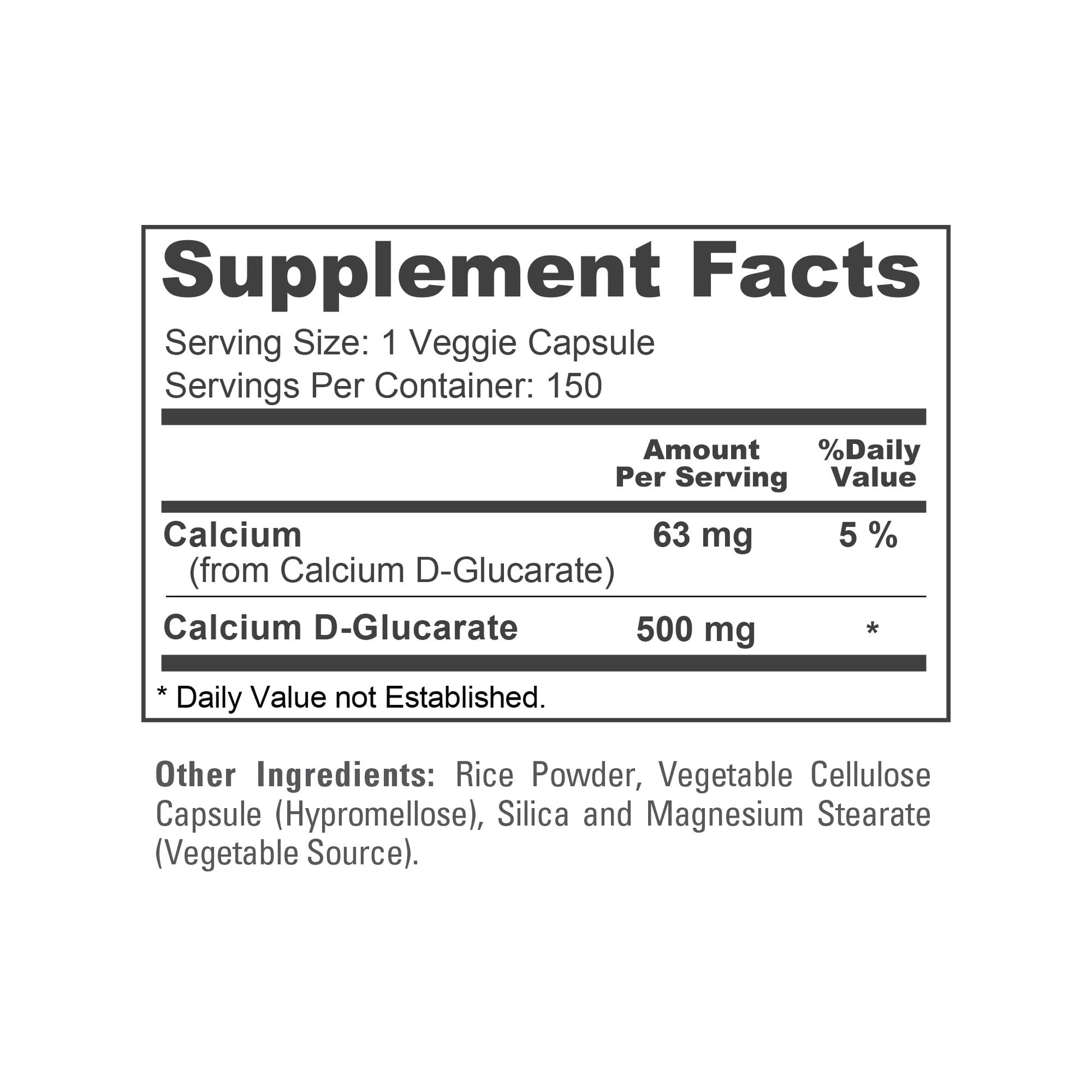 NusaPure Calcium D-Glucarate 500 mg 150 Veggie Caps, Vegan, Non-GMO, Gluten-Free NusaPure uk supplements