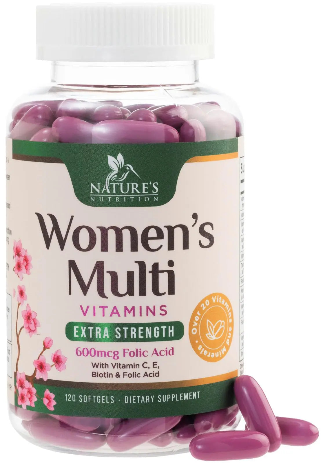 Multivitamin for Women - Complete Daily Womens Multivitamins with Calcium, Folic Acid, Vitamin A, C, D, E, & B Vitamins Nature's Nutrition uk supplements