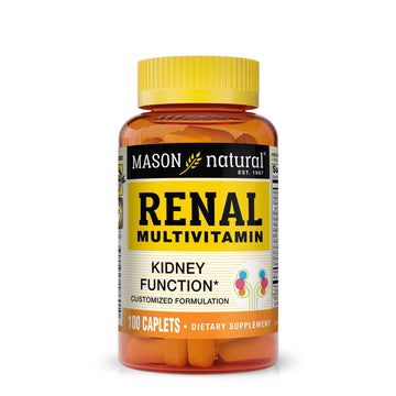 MASON NATURAL Renal Multivitamin, with ALA, Biotin, & B Vitamins for Daily Support,100 Caplets MASON NATURAL uk supplements