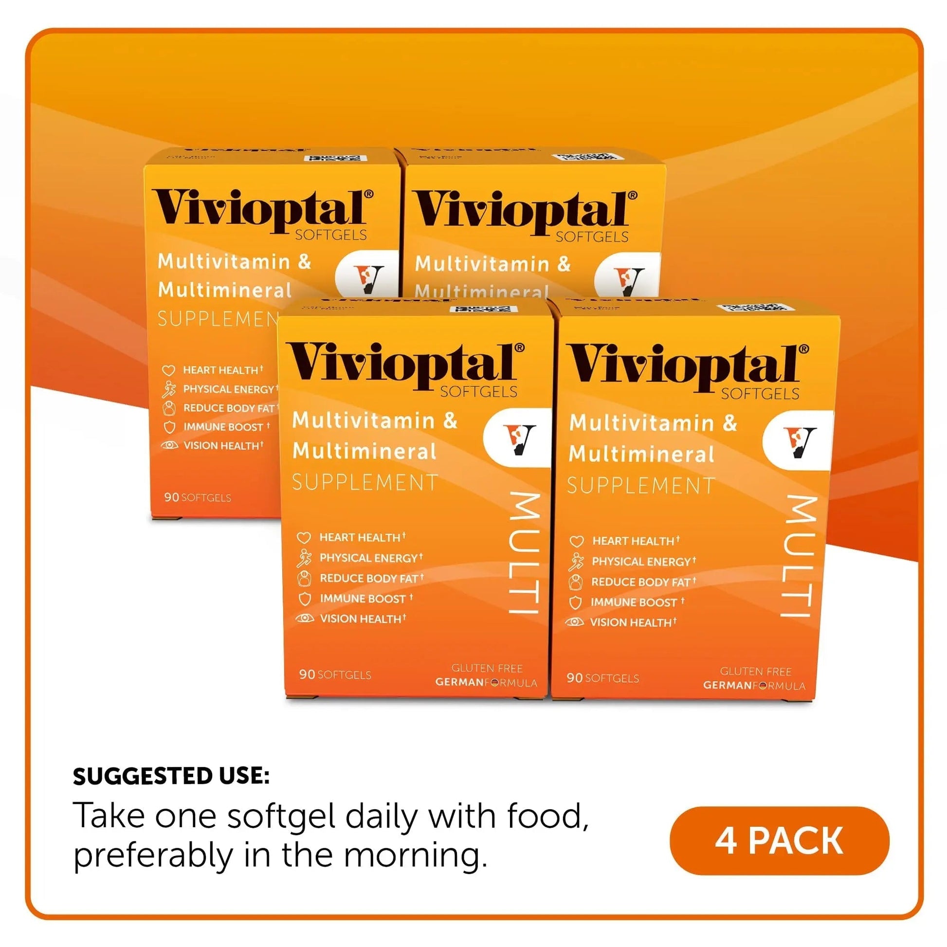 Vivioptal Multi, 90 Softgels (1 Year Supply), Multivitamin & Multimineral, Gluten Free, German Formula Vivioptal Vitamins uk supplements
