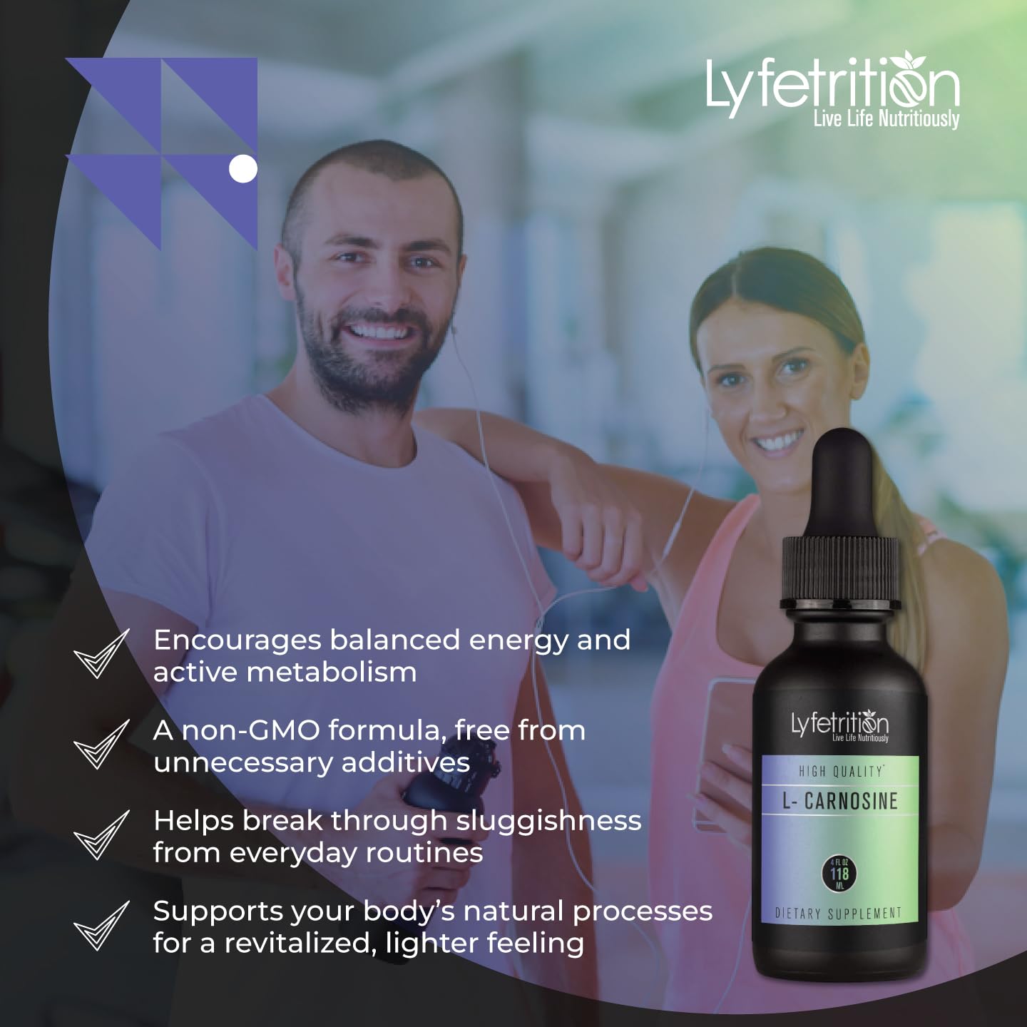 Lyfetrition L-Carnosine Liquid Supplement 118 ml, 4 FL Oz Liquid, 220 Servings, Made in USA, Quick Absorption, Potent Ingredients, Non-GMO Lyfetrition uk supplements