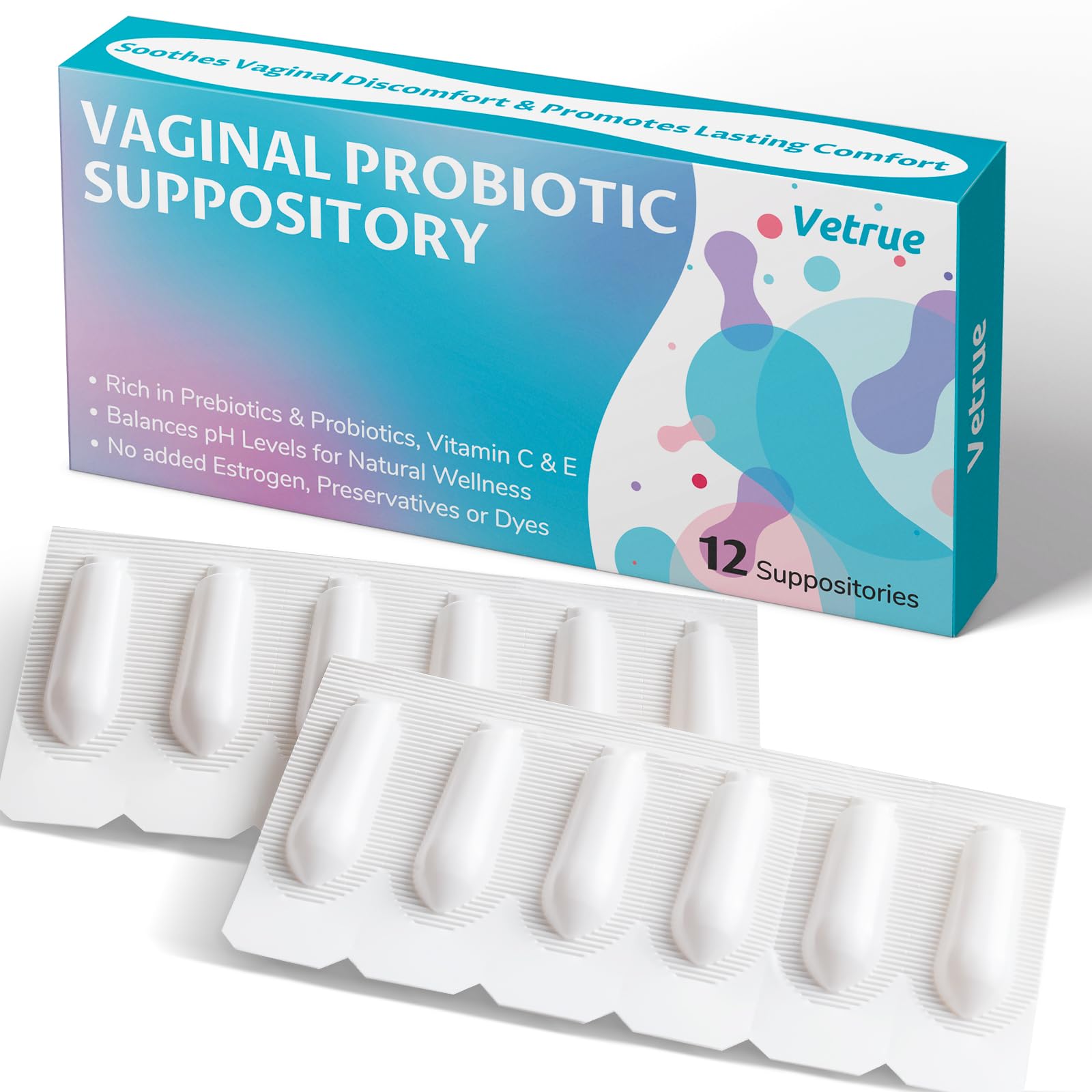 vetrue Vaginal Probiotic Suppository, Feminine Health for Comfort, pH Balance, Odor Control vetrue uk supplements