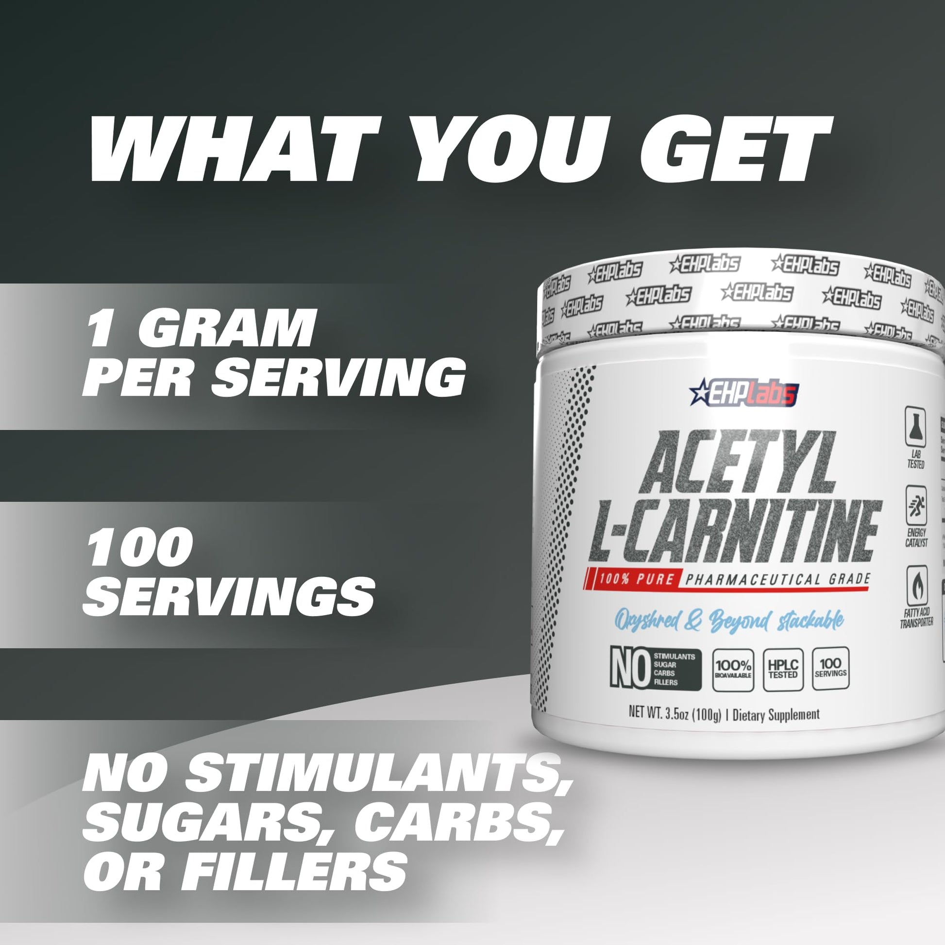EHP Labs Acetyl L Carnitine Powder, Supports Natural Energy Production, Supports Metabolism EHP Labs uk supplements