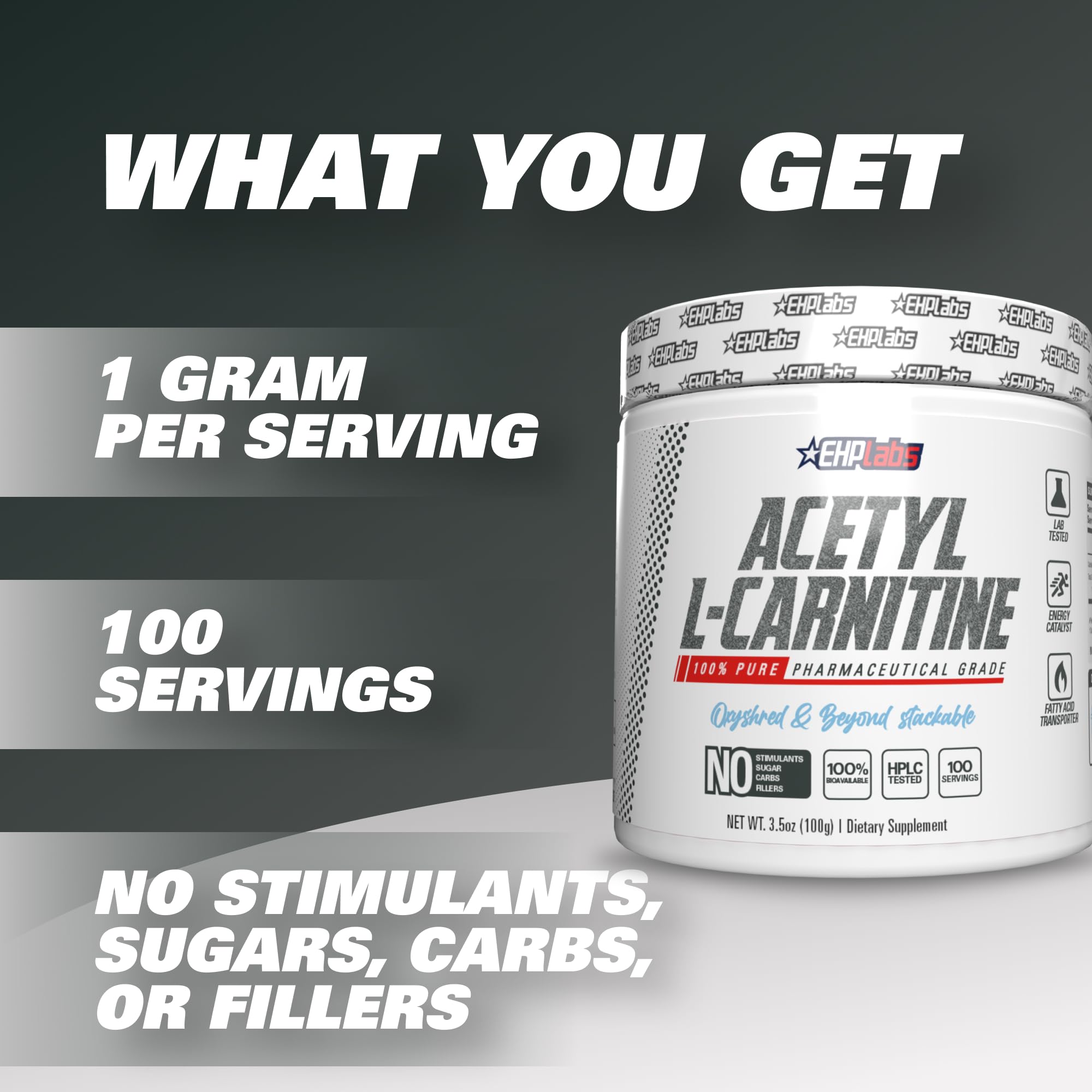 EHP Labs Acetyl L Carnitine Powder, Supports Natural Energy Production, Supports Metabolism EHP Labs uk supplements